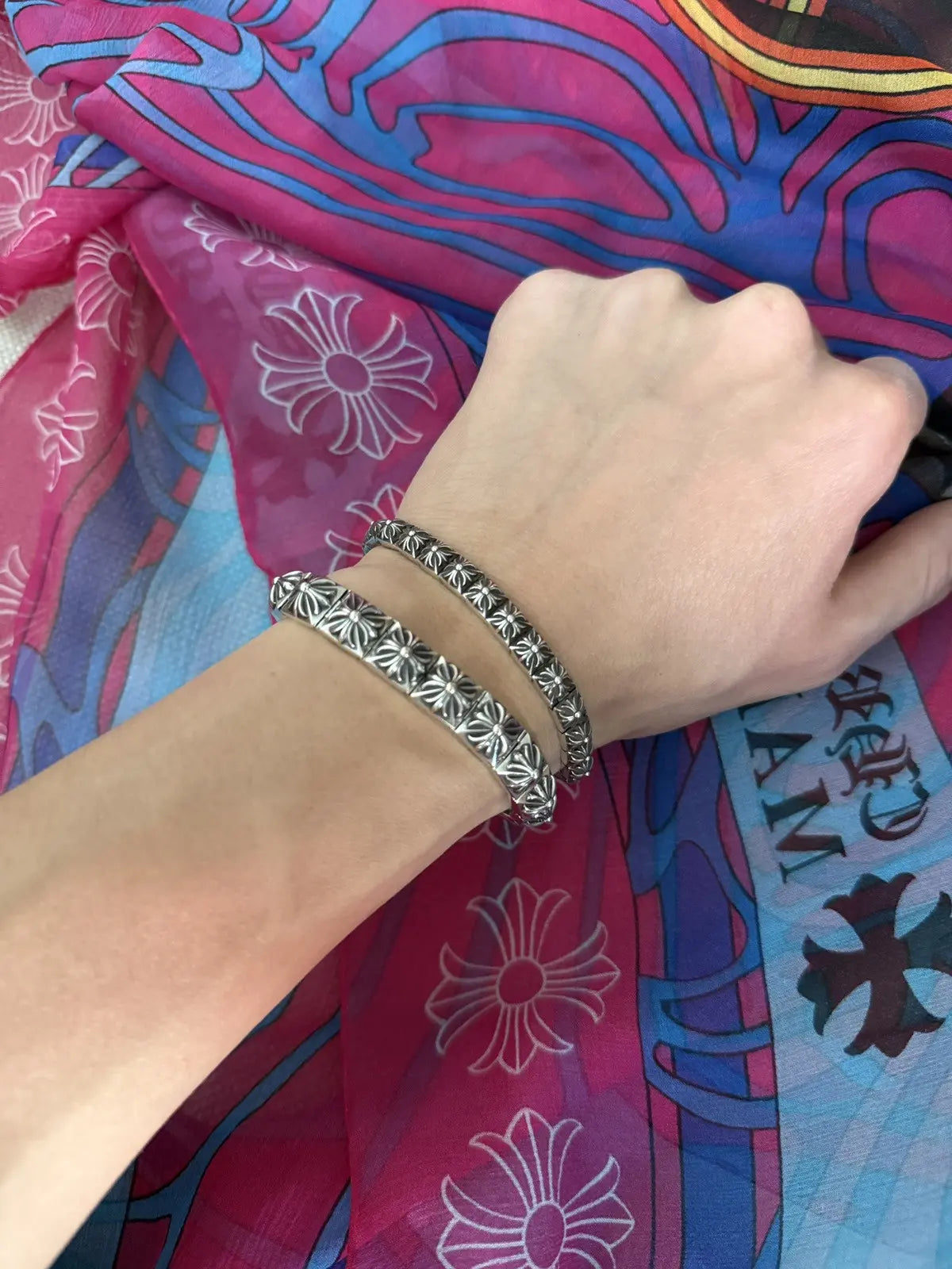 Chrome Hearts Pyramid Plus Small Link Bracelet - 7”