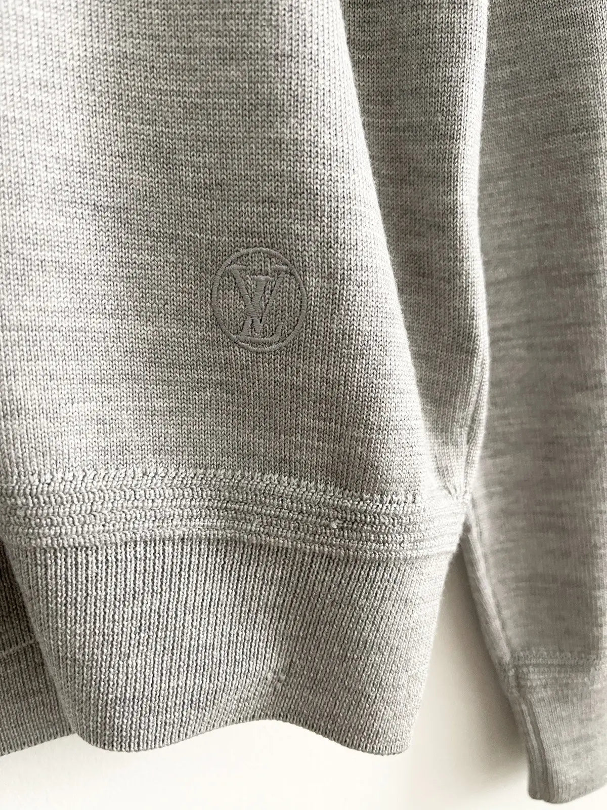 Louis Vuitton Lambskin Leather Patch Logo Sweater