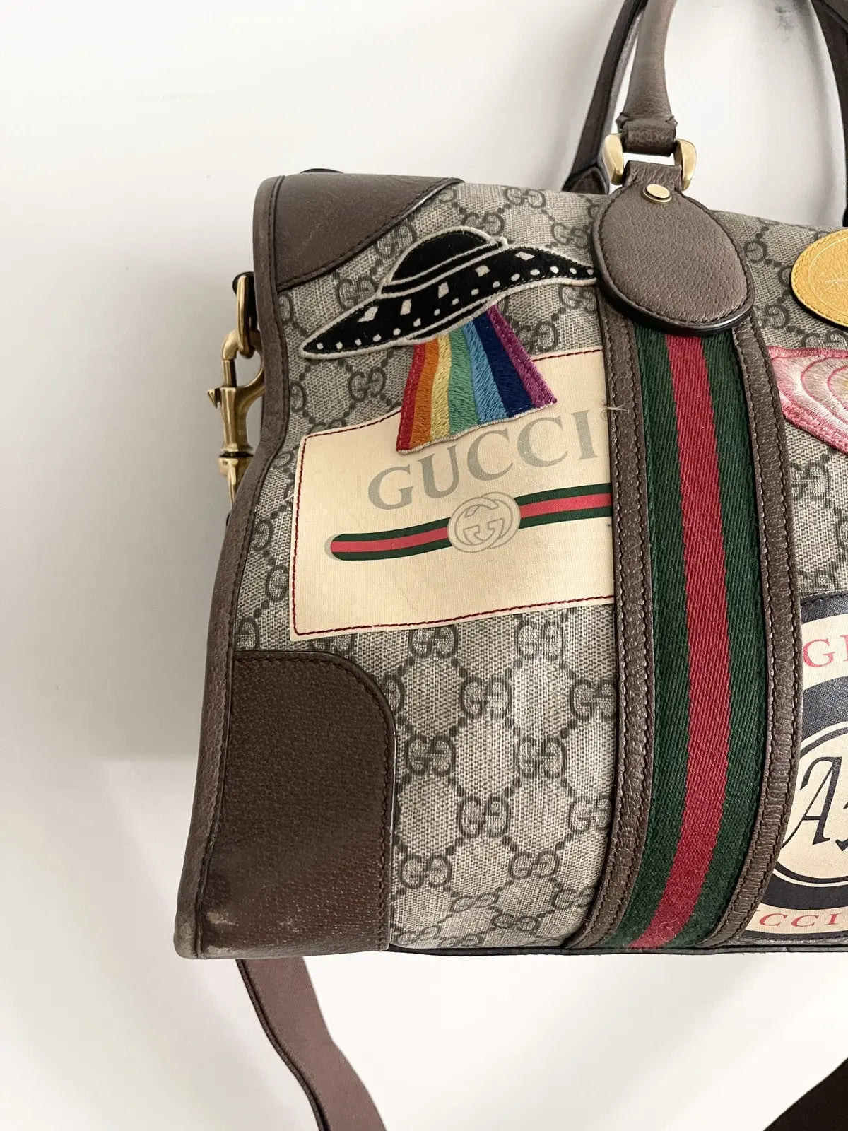 Gucci GG Supreme Monogram Courrier Medium Duffle Bag