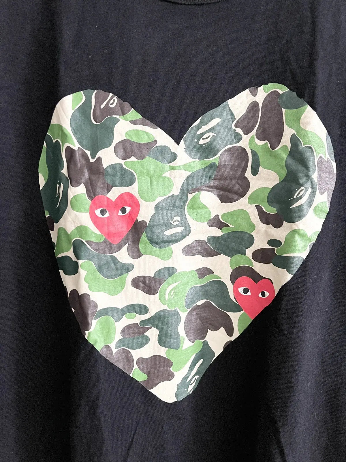 2012 Bape x CDG Play Heart Logo Tee