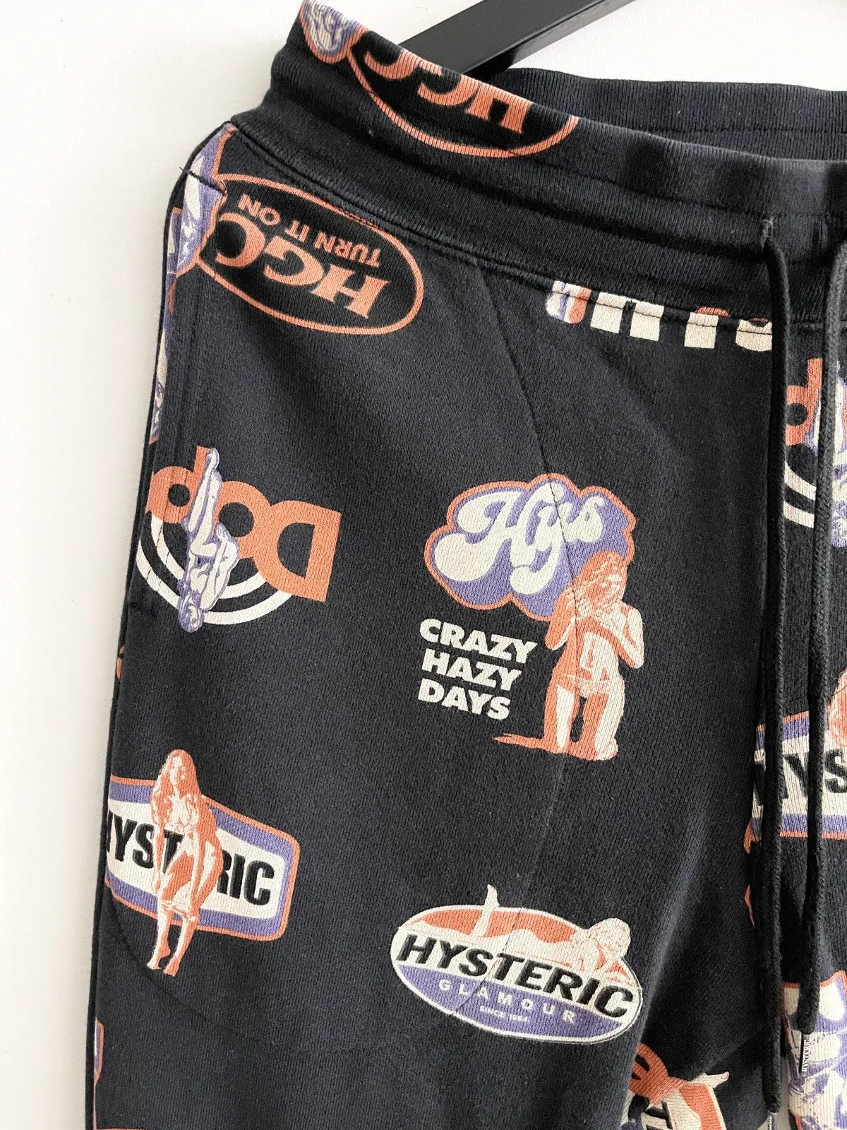 2000s Hysteric Glamour Nude Girl All-Over Logo Sweatpants