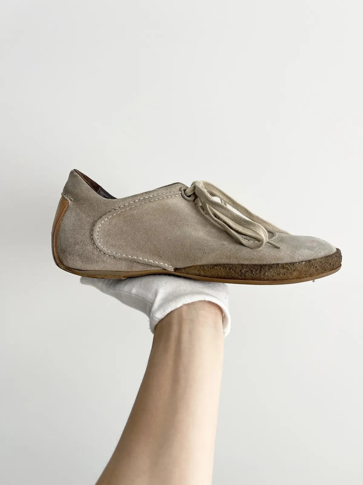 2000s Bottega Veneta Rubber Suede Low Top
