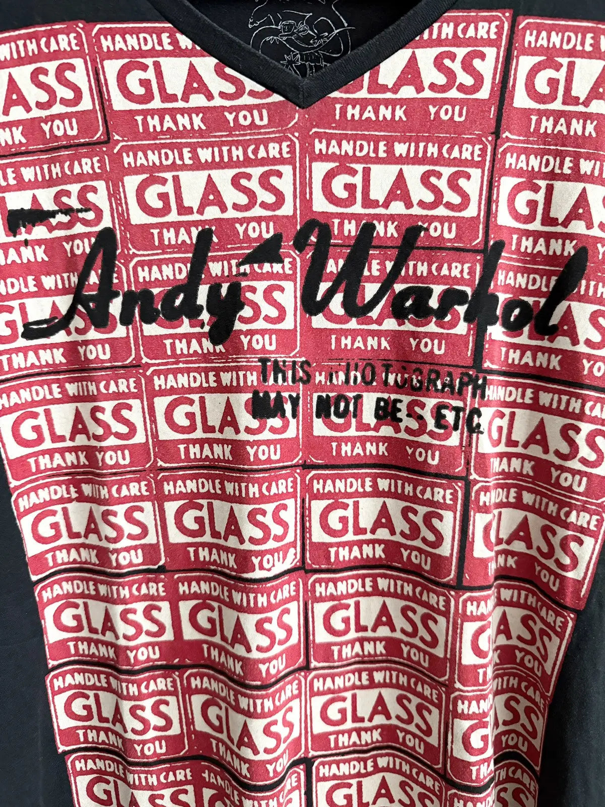 00s Hysteric Glamour Andy Warhol Caution Sticker Tee