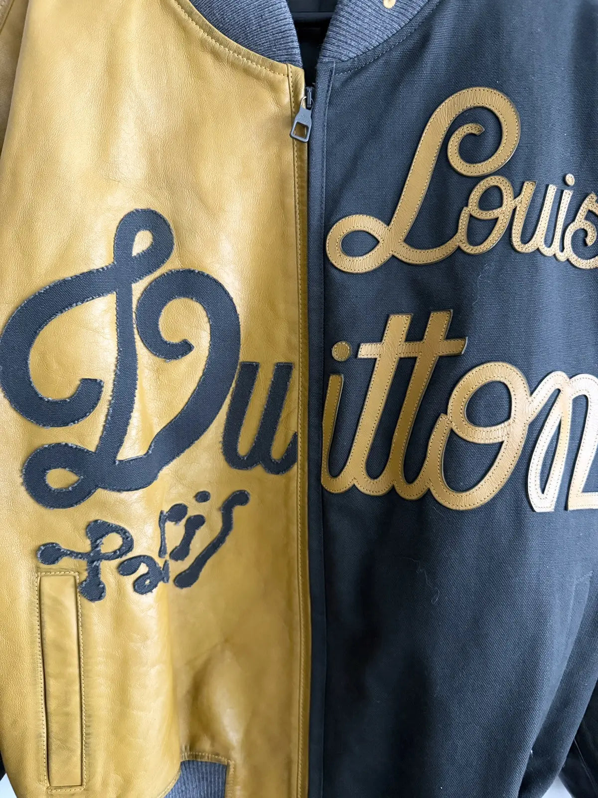 Louis Vuitton Leather & Canvas Bomber Jacket