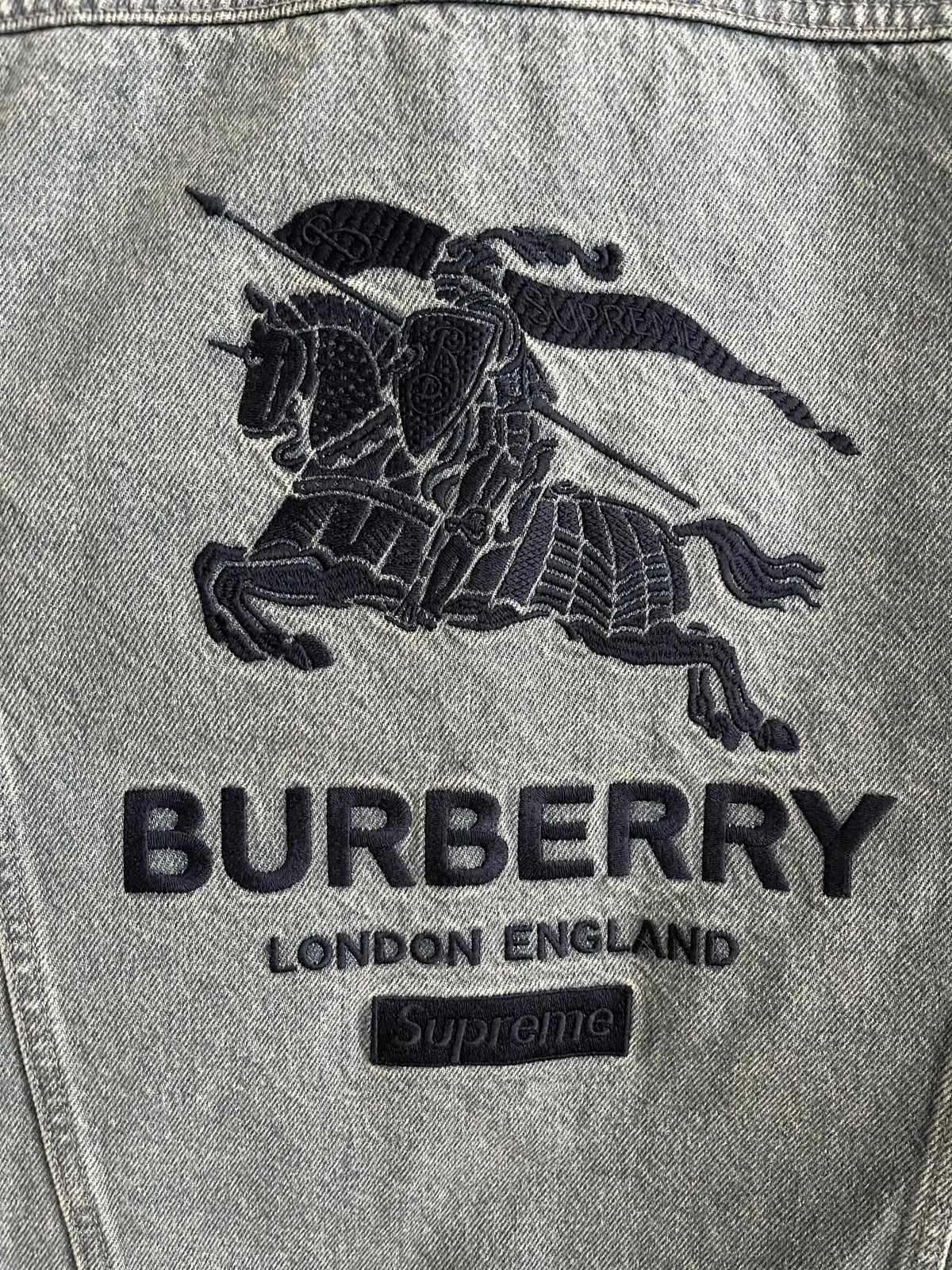 2022 Supreme x Burberry Denim Trucker Jacket