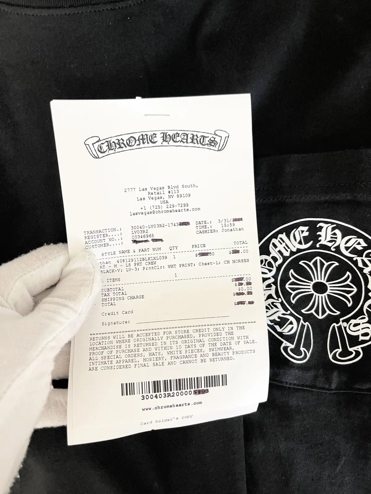 Chrome Hearts Las Vegas Horseshoe Floral LS Tee