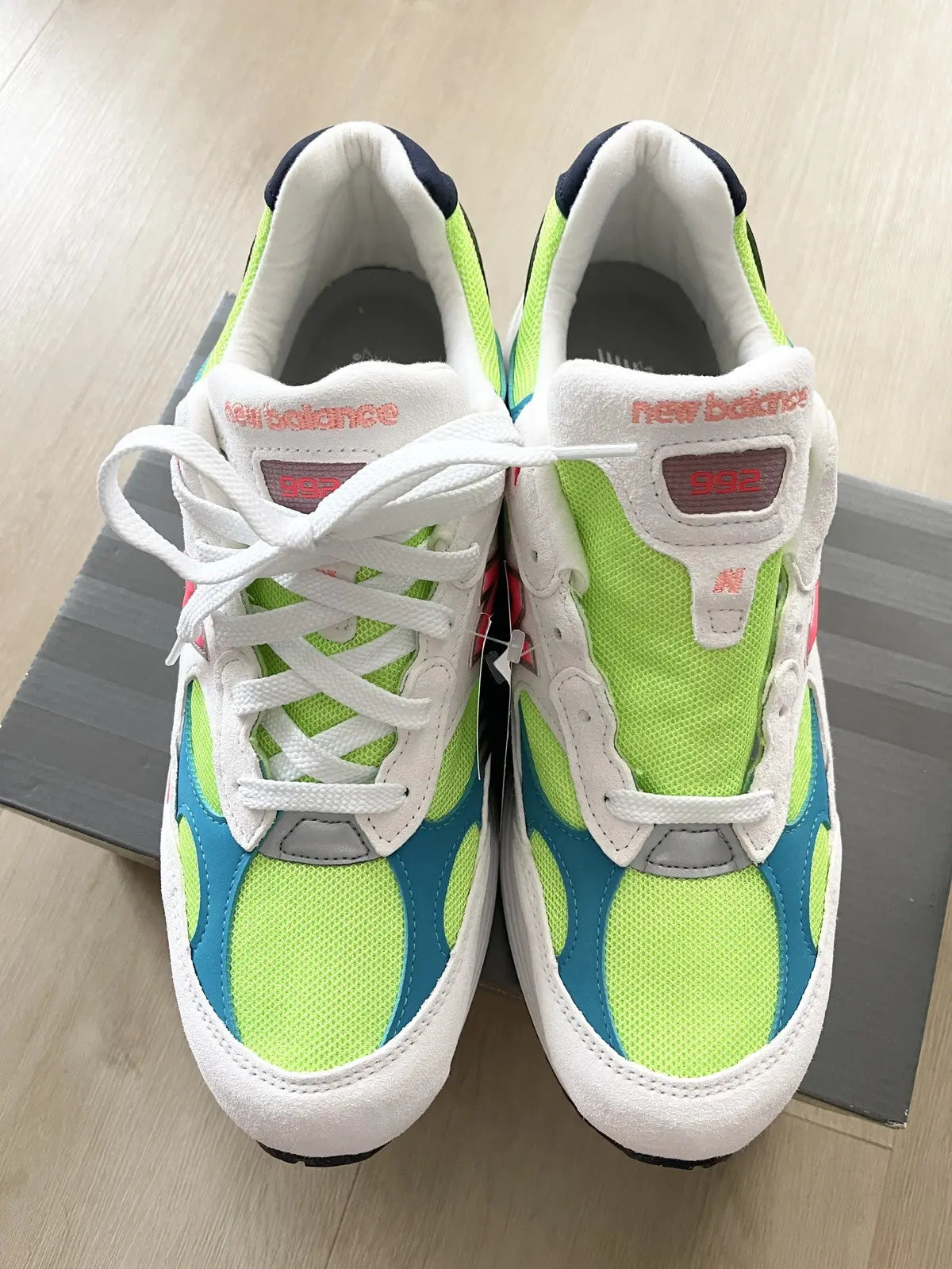 New Balance 992 Made in USA White Neon