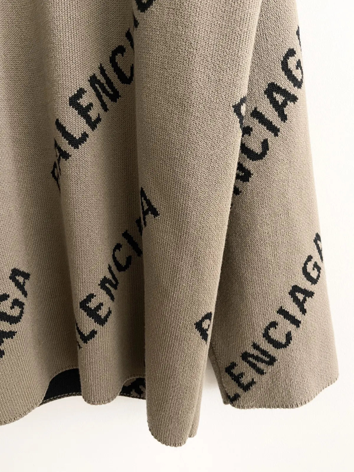 Balenciaga Logo Intarsia Oversized Crewneck Sweater