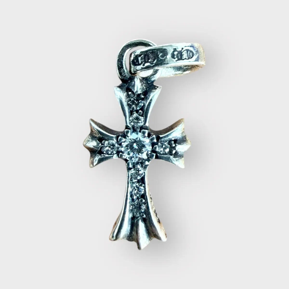Chrome Hearts Diamond Baby Fat Cross Charm Pendant
