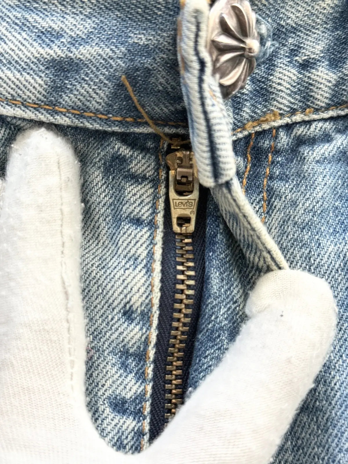 Chrome Hearts Orange Star Patch Levis Jeans