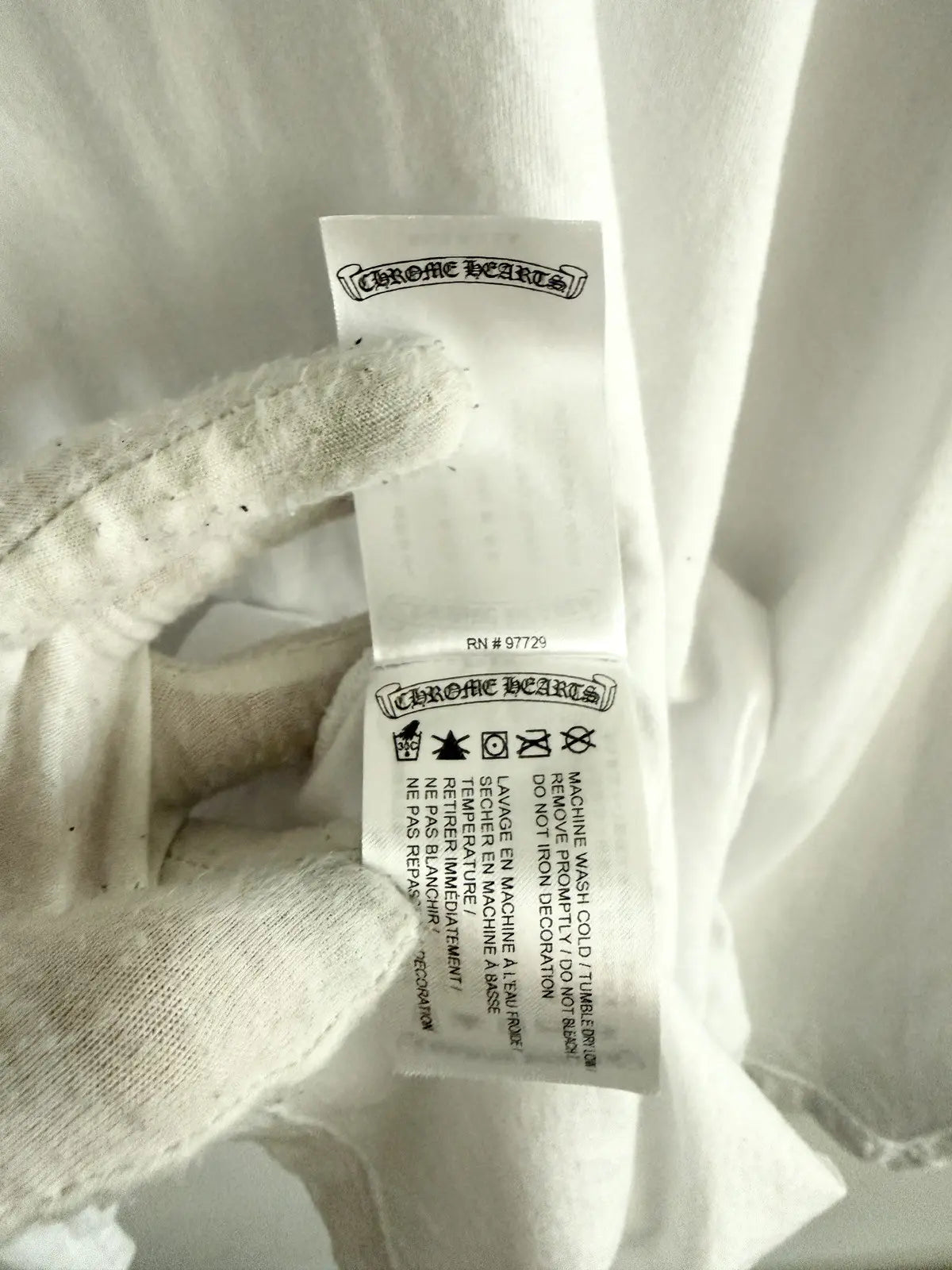 Chrome hearts Triple White Neck Logo LS Tee