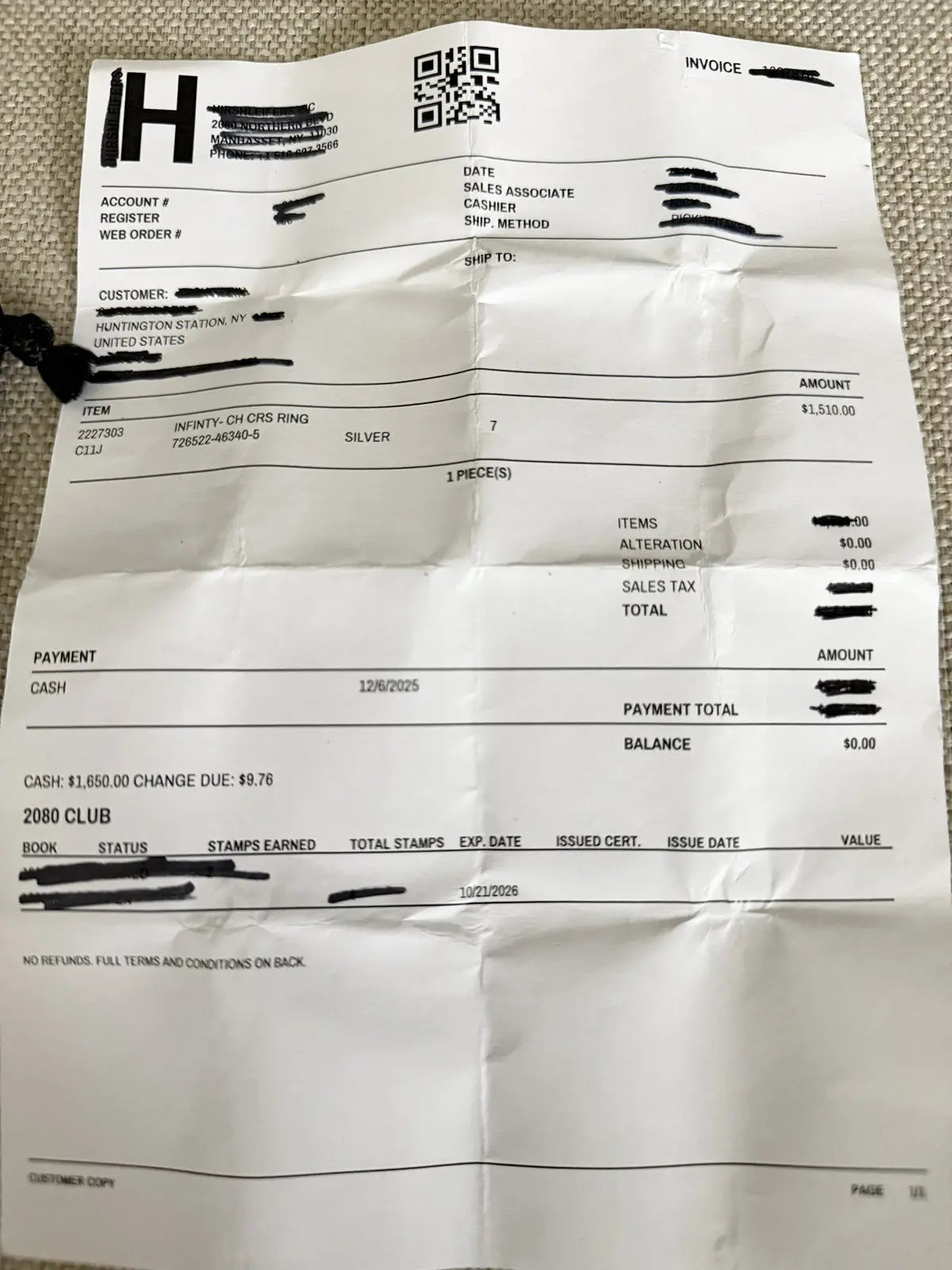 Brand new Chrome Hearts Infinity Ring - Size 7