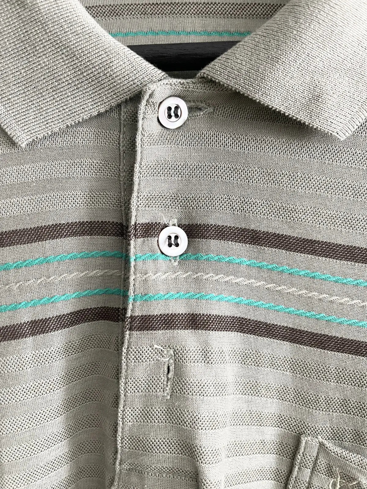 1990s Yves Saint Laurent Stripe LS Polo Shirt