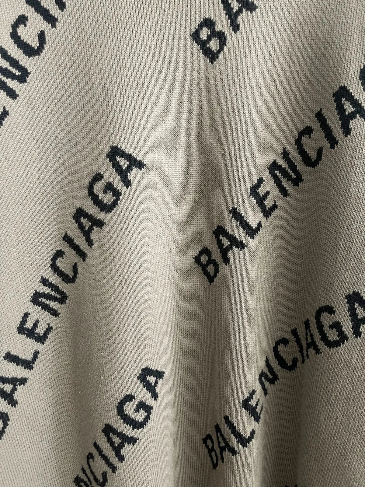 Balenciaga Logo Intarsia Oversized Crewneck Sweater