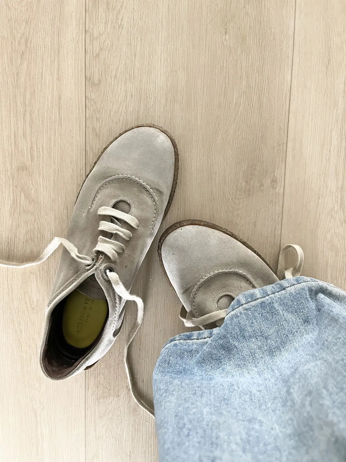 2000s Bottega Veneta Rubber Suede Low Top