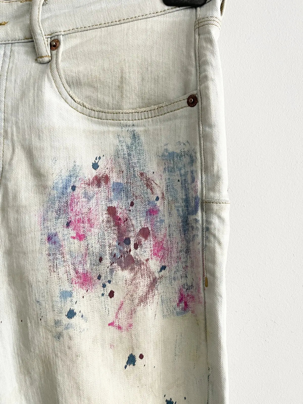 Purple Brand Distressed Boro Paint Jeans