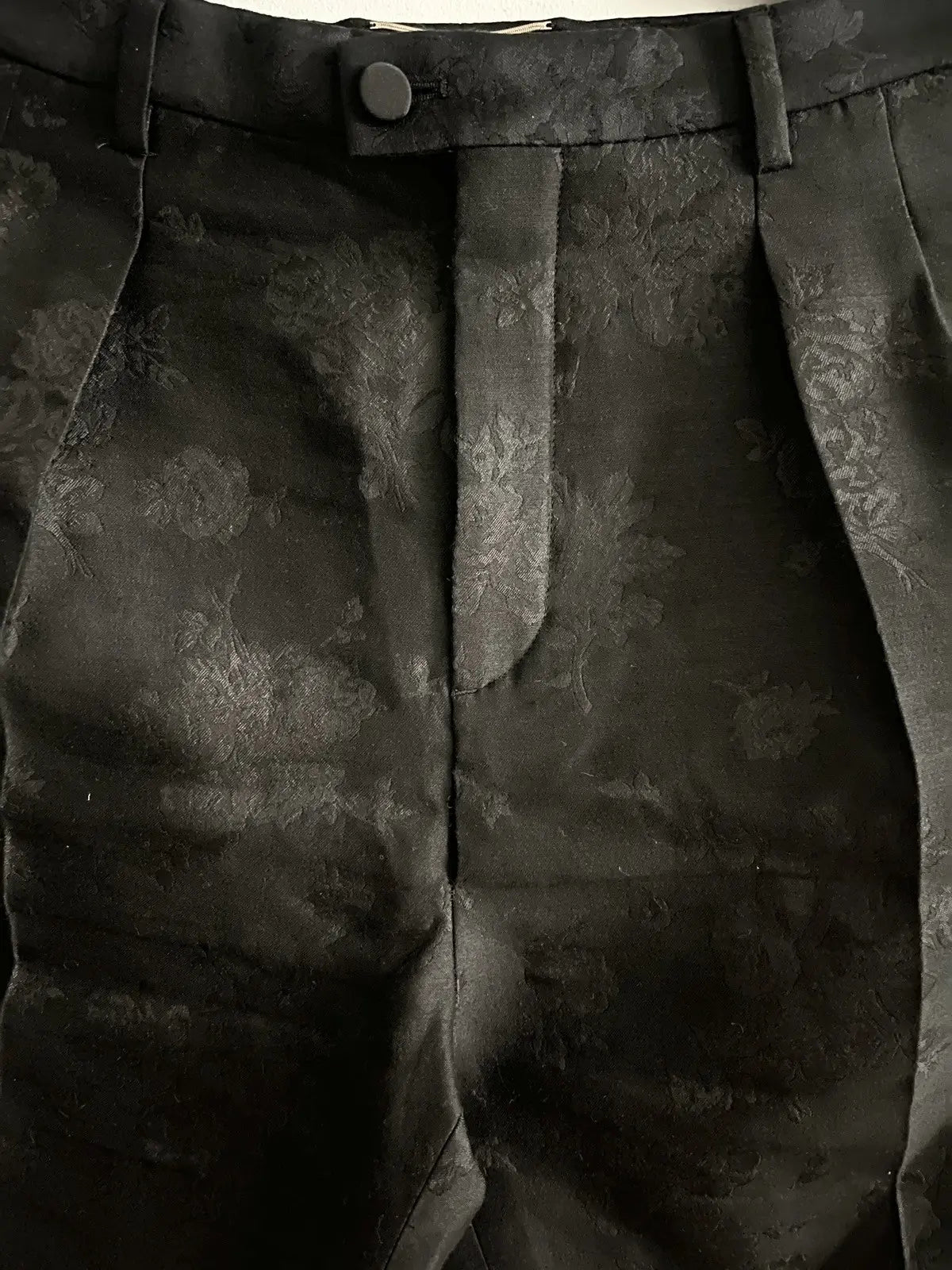 Saint Laurent Floral Jacquard High-Rise Shorts