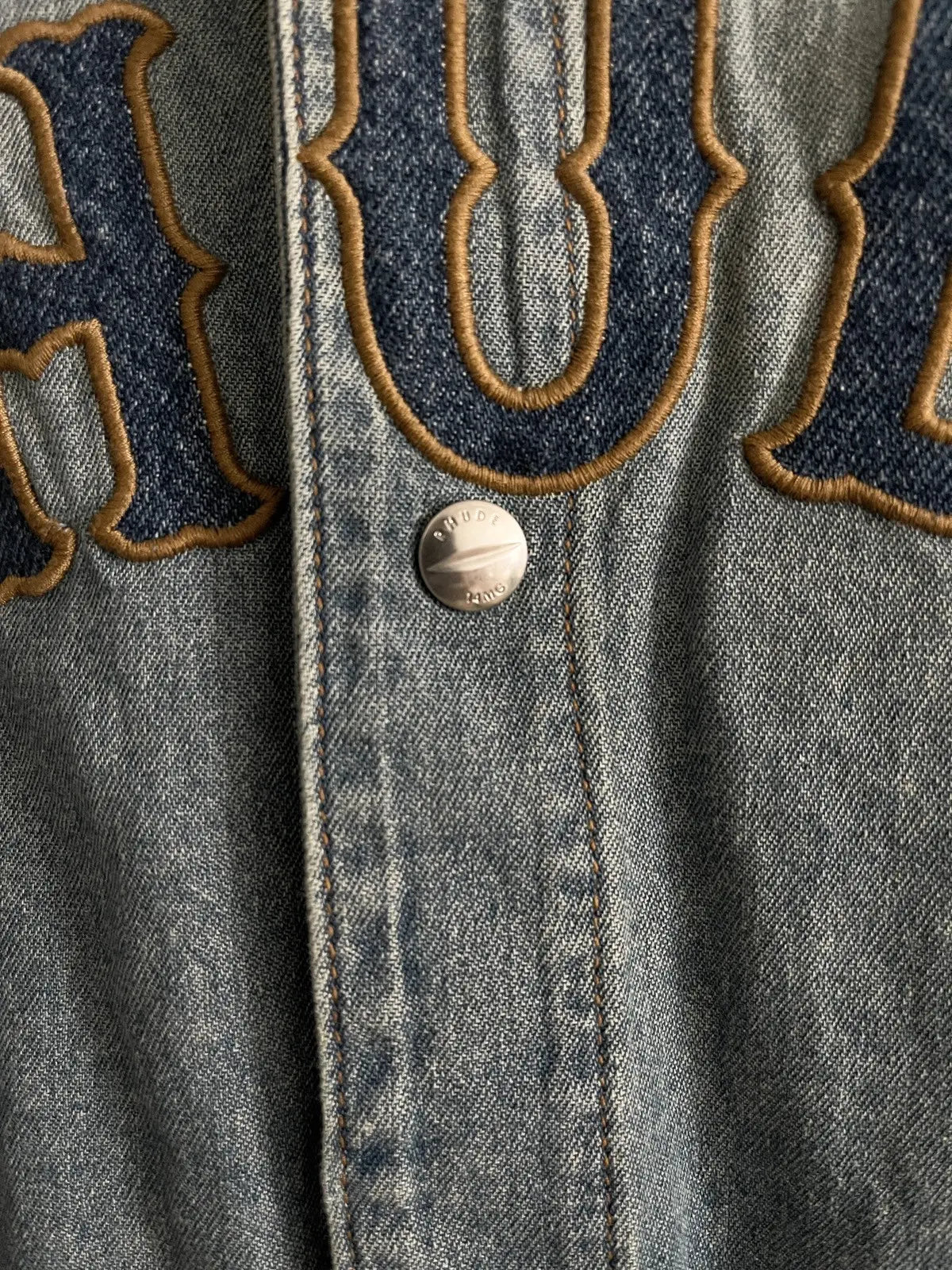Rhude Baseball Denim Jersey Shirt