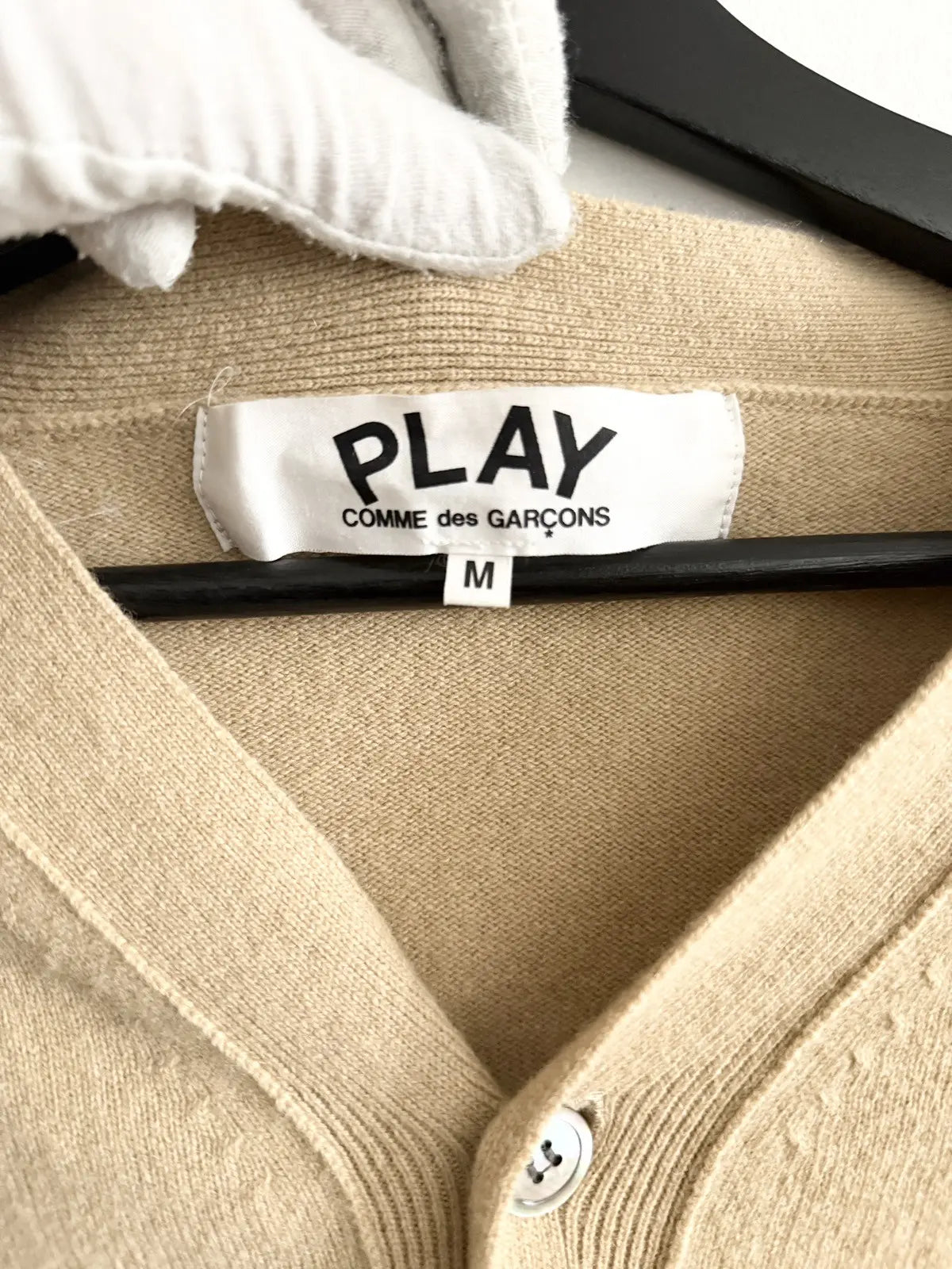 Comme des Garçons PLAY White Heart Cardigan Sweater