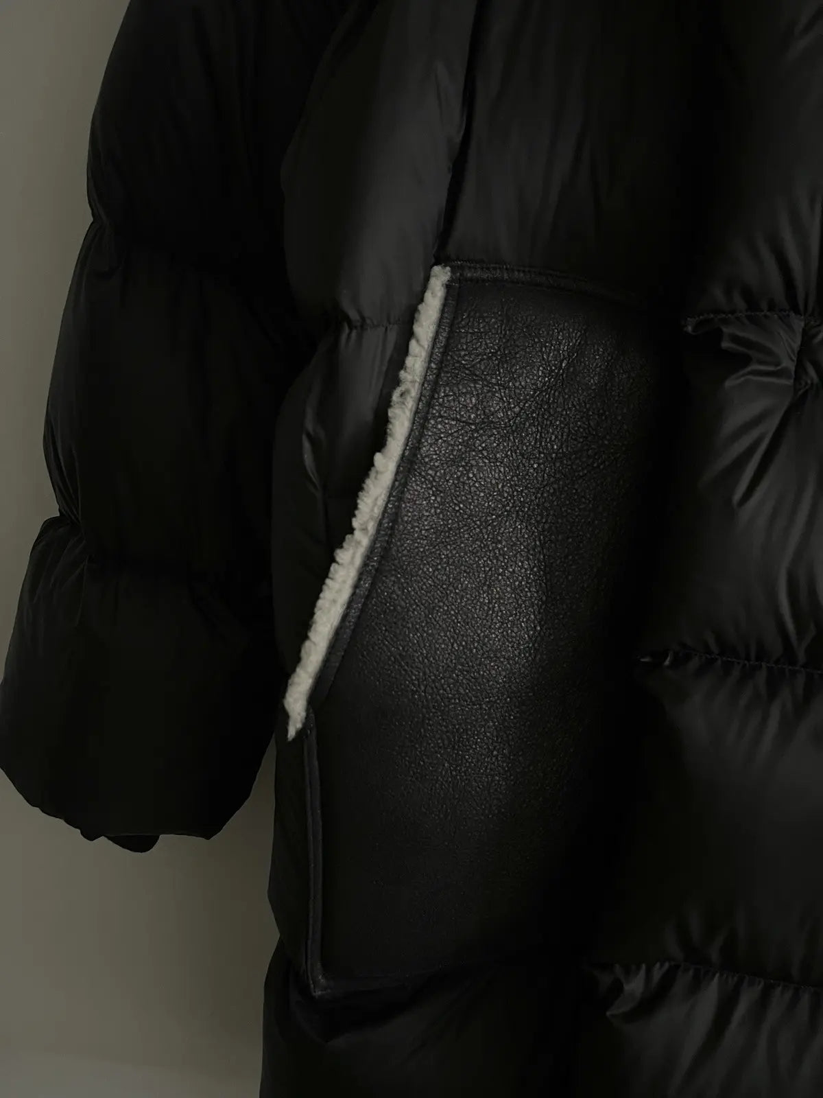 FW22 Rick Owens Leather Pockets Puffer Coat