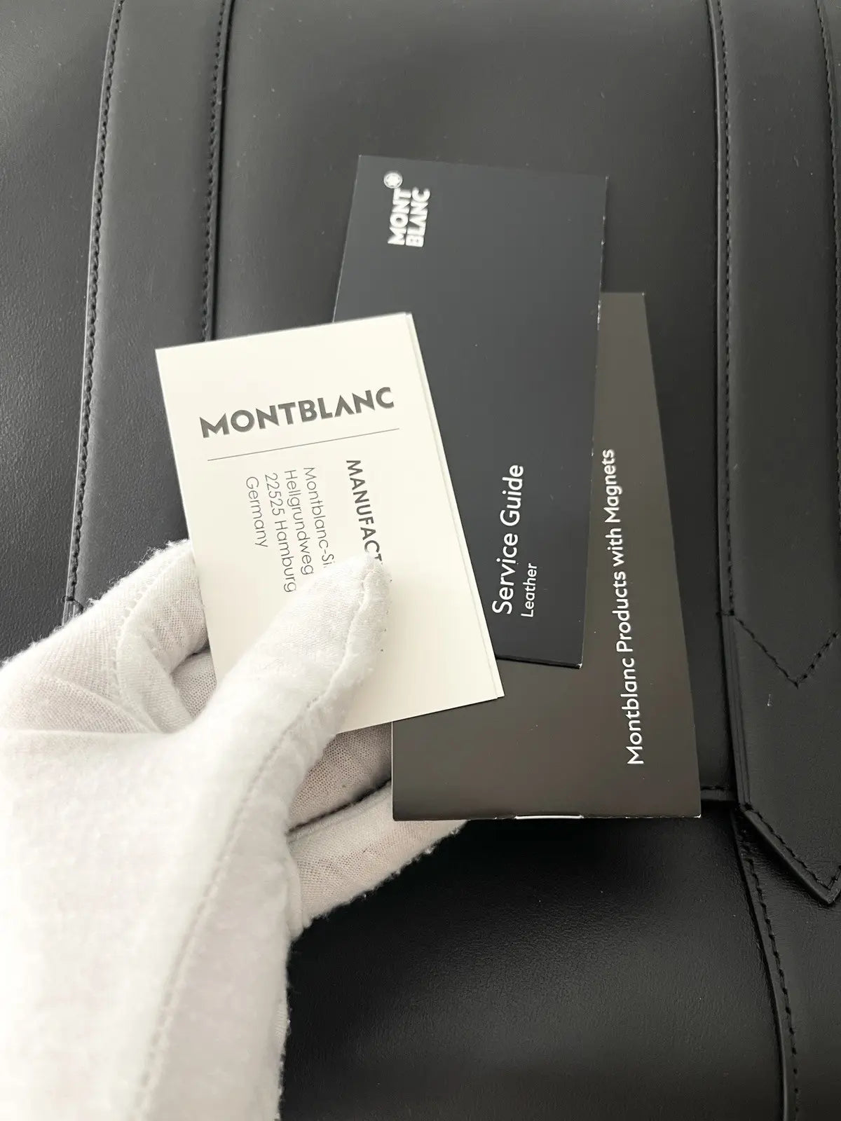 Montblanc Triple Black Soft Leather Messenger Bag