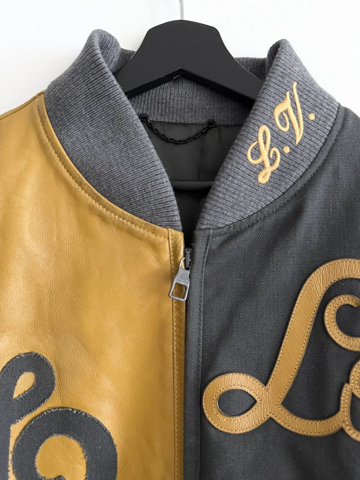 Louis Vuitton Leather & Canvas Bomber Jacket