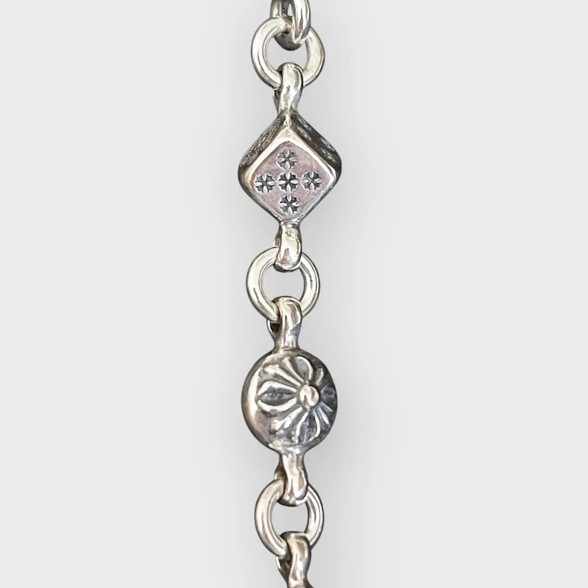 Chrome Hearts 925 Silver Dice Bracelet - 10 Links