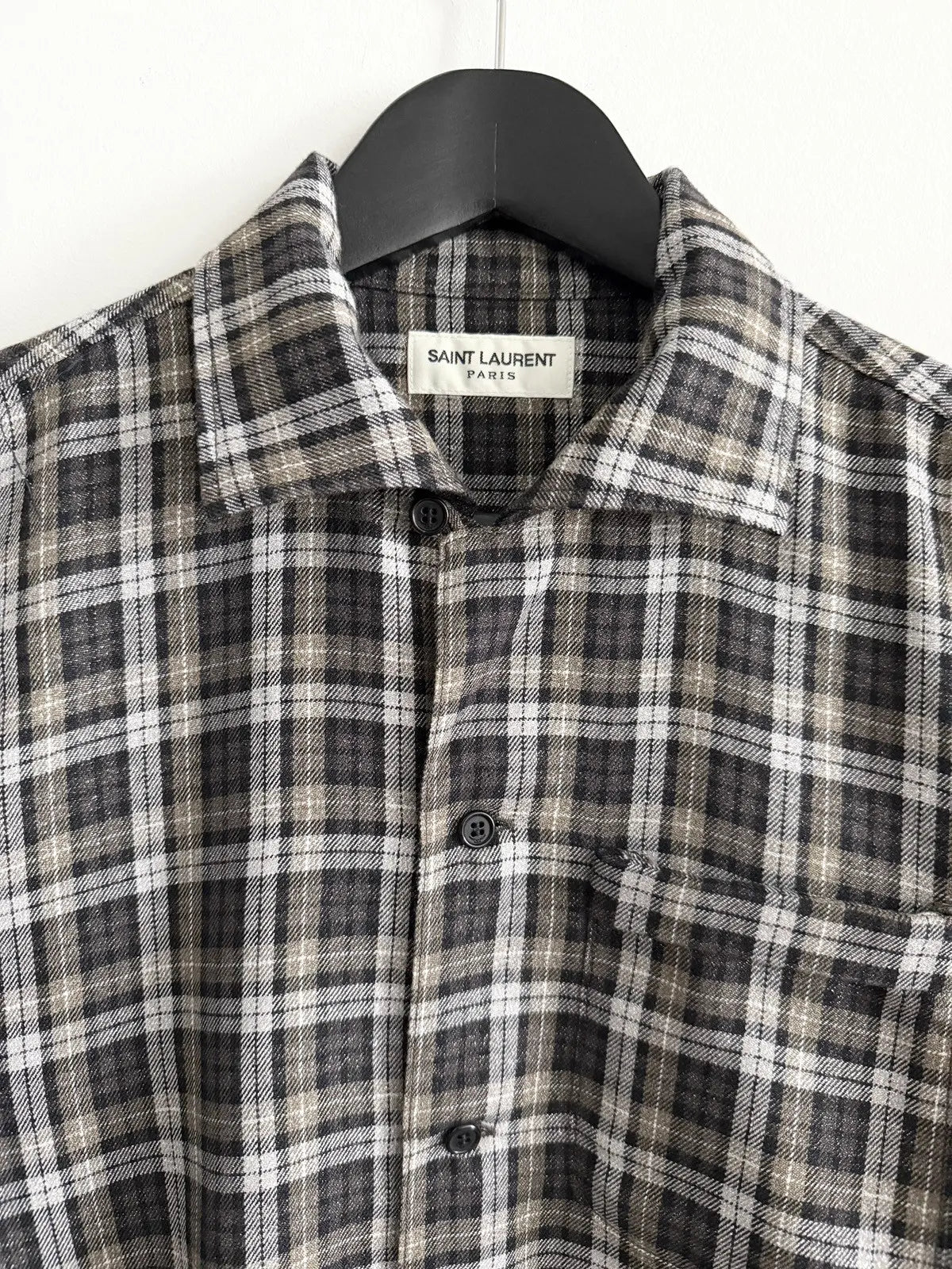 Saint Laurent Hedi Flannel Button Up Shirt