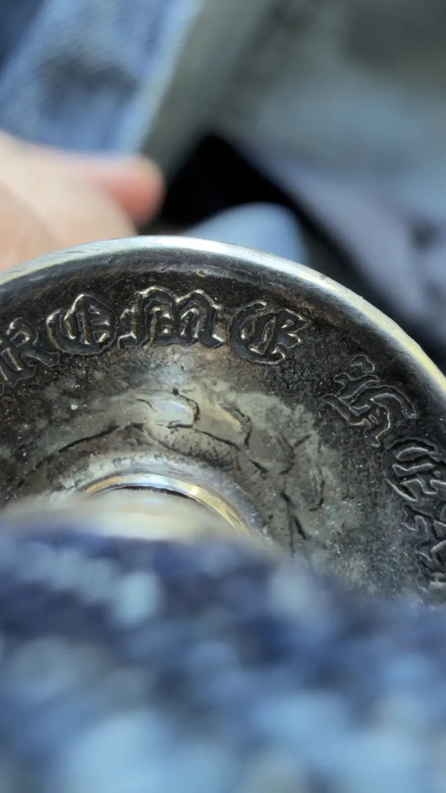 Chrome Hearts Black White Brown Patch FleurKnee Jeans