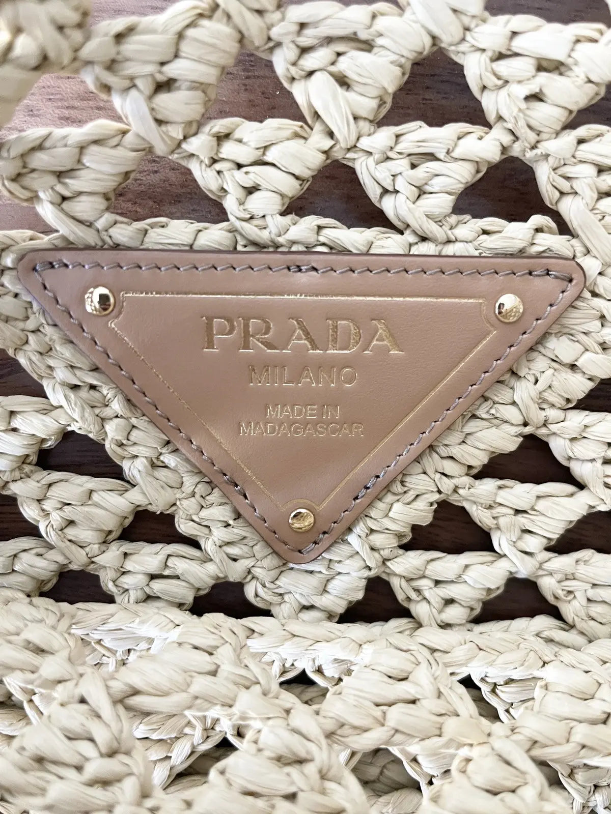 Prada Woven Crochet Tote Bag