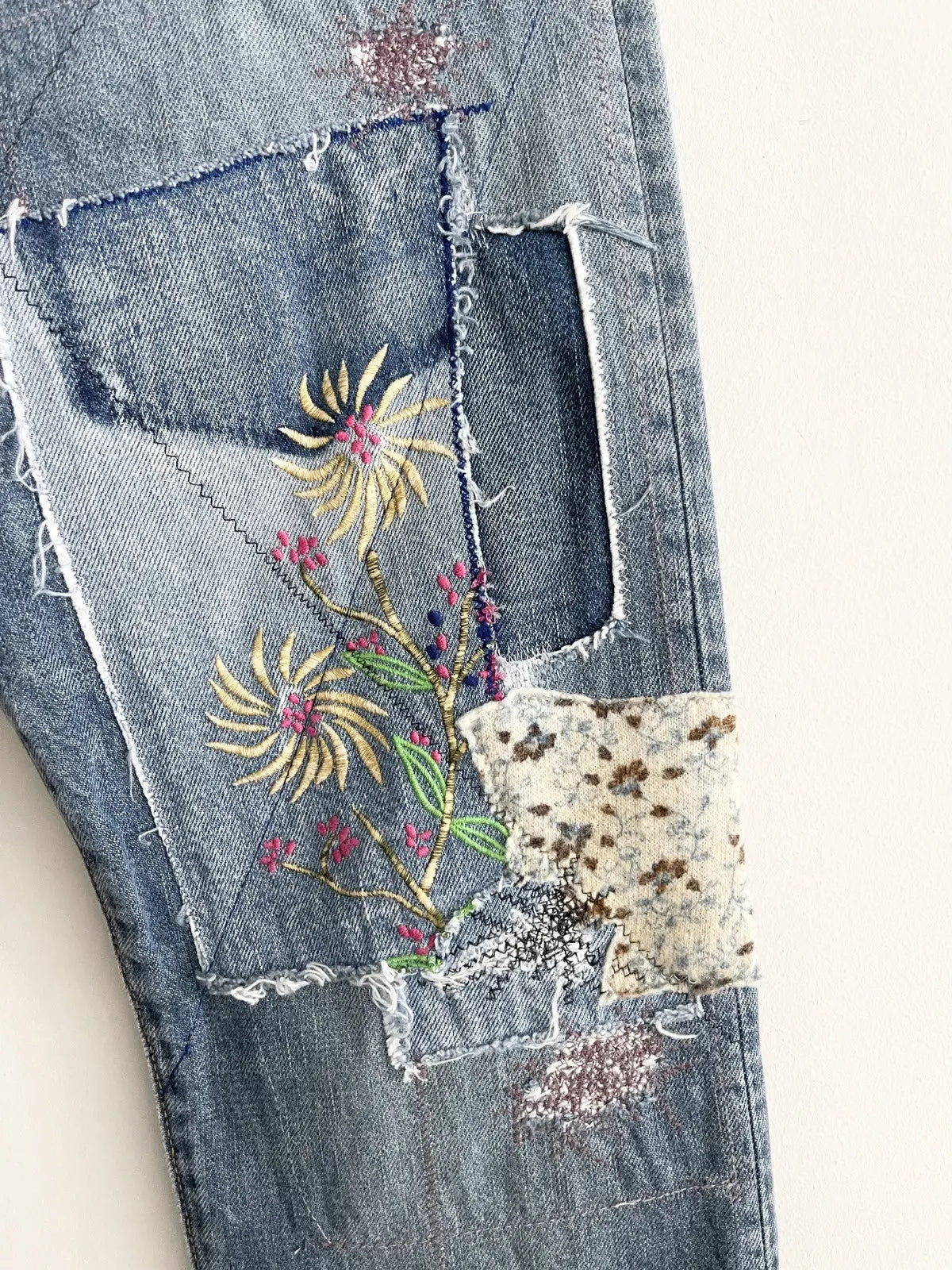 Kapital 5P Okabilly Coneybowy Gypsy Patchwork Denim Jeans