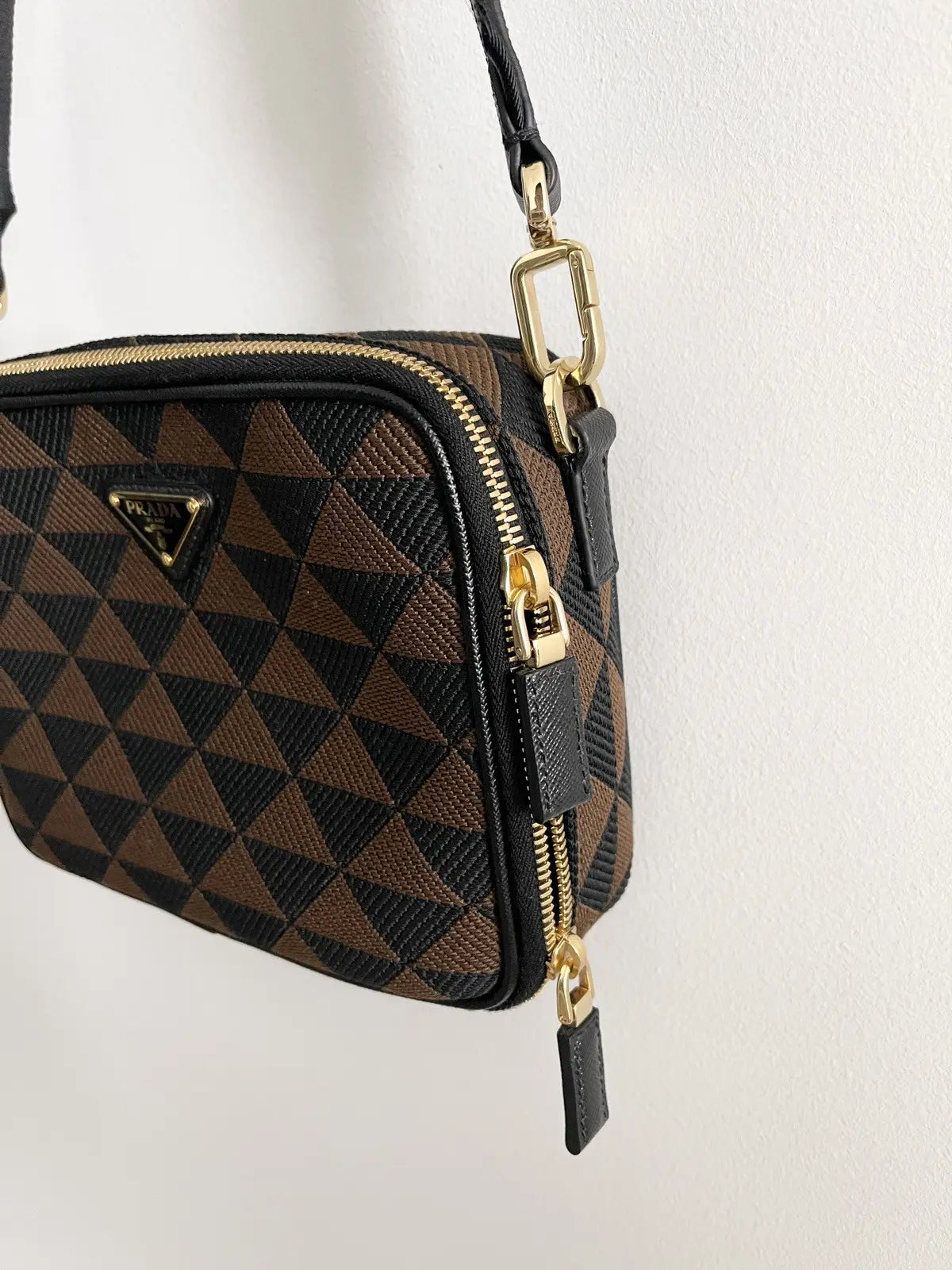 Prada Symbole Triangolo Canapa Crossbody Bag