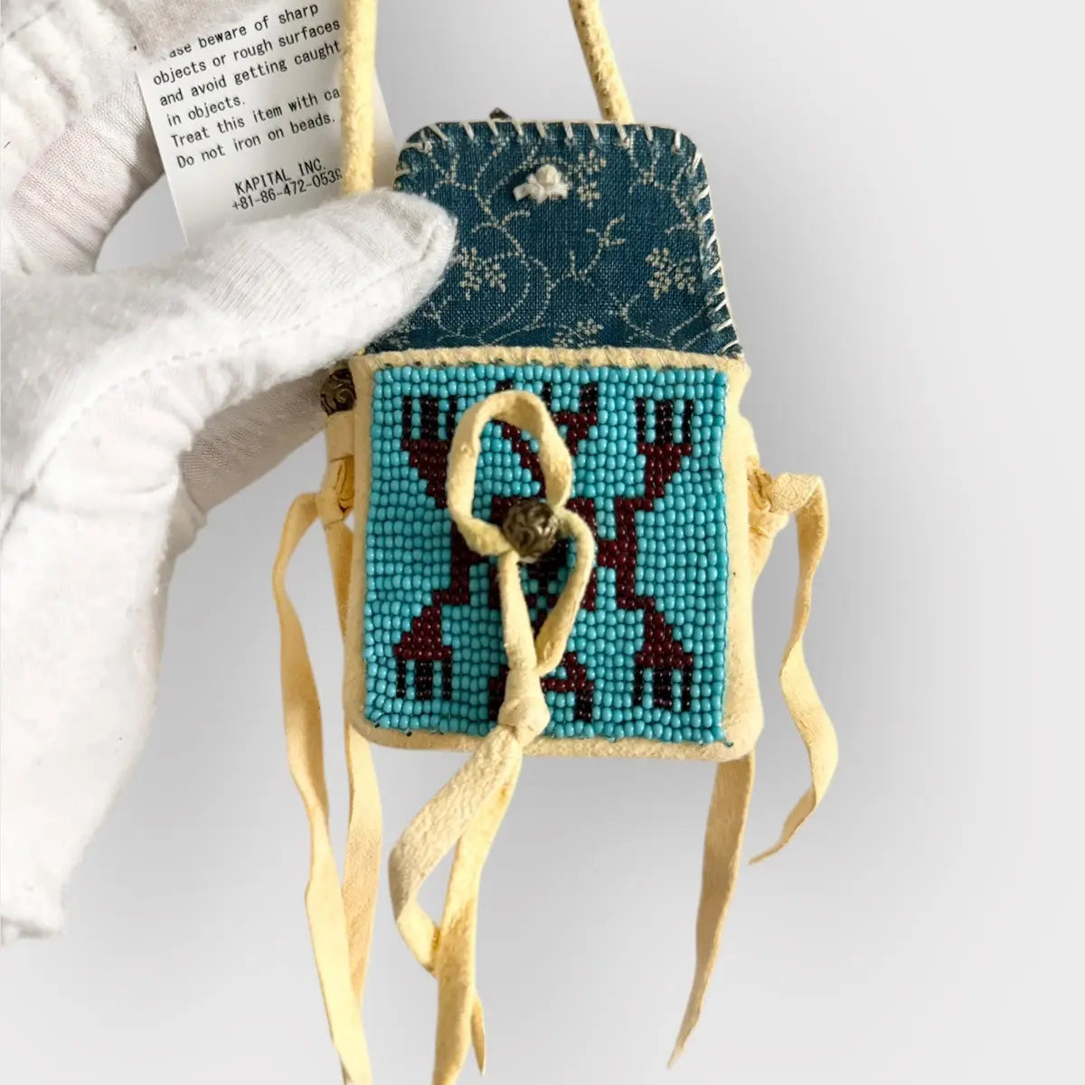 Kapital Deer Leather Pueblo Charm Pouch Necklace