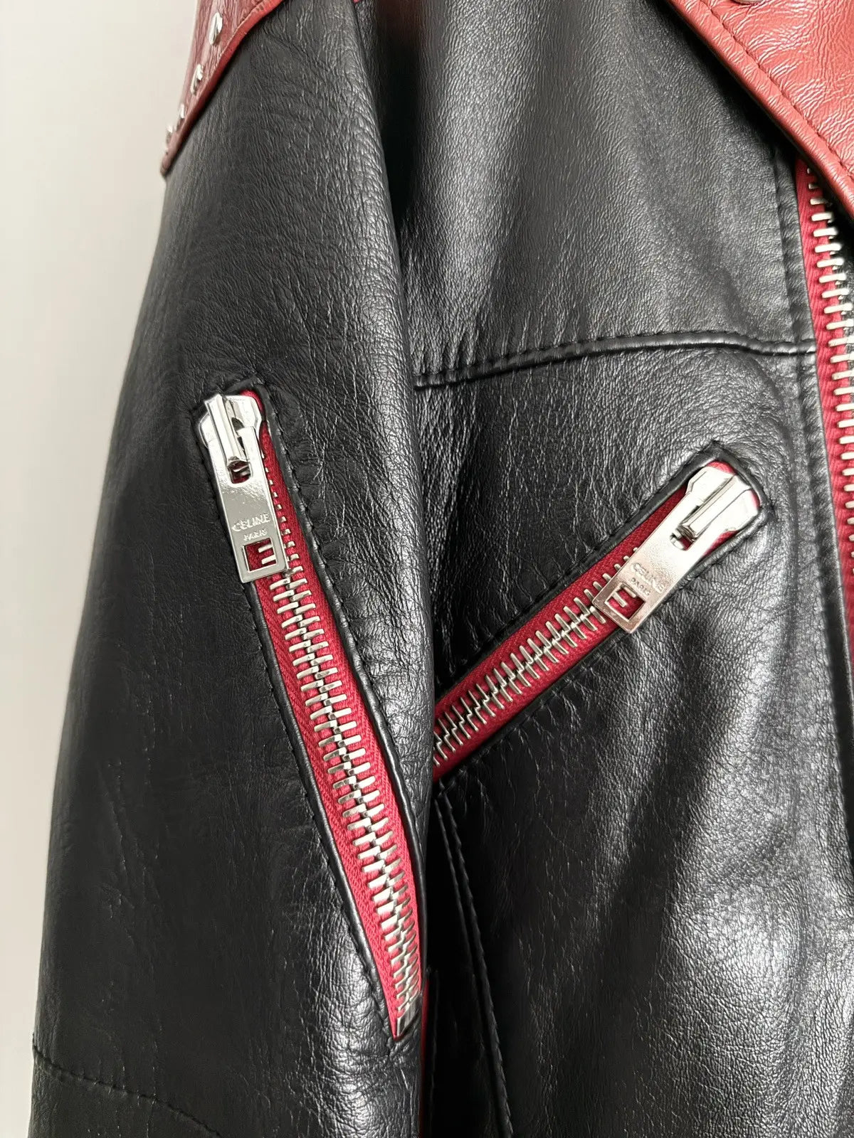 Celine Runway Studded Leather Biker Jacket