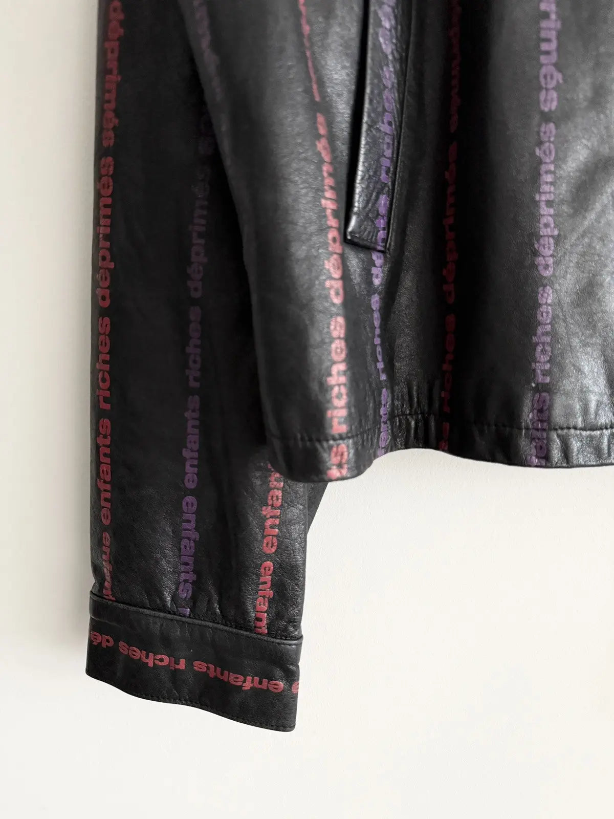 Enfants Riches Deprimes Logo Stripped Leather Jacket