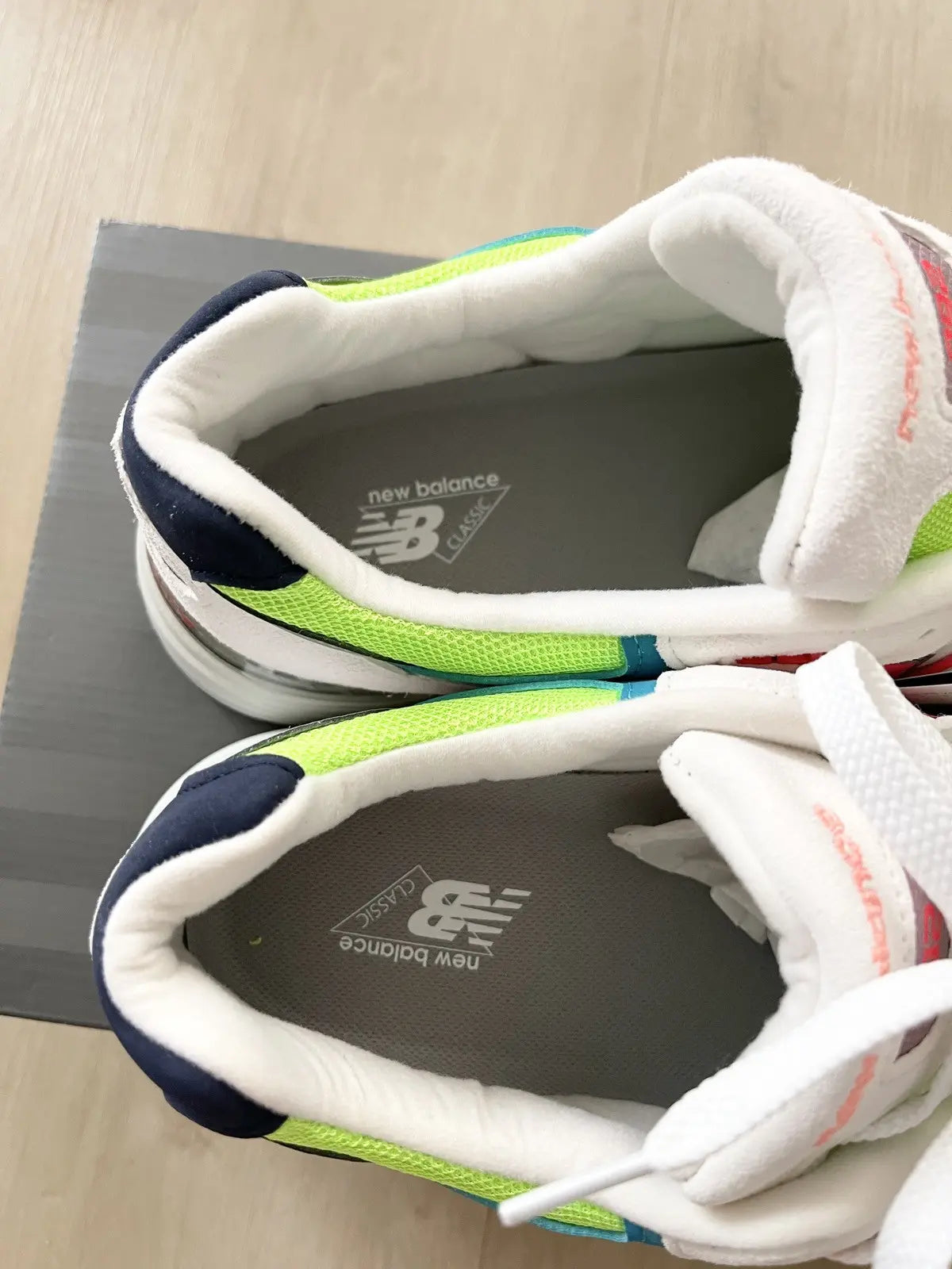 New Balance 992 Made in USA White Neon