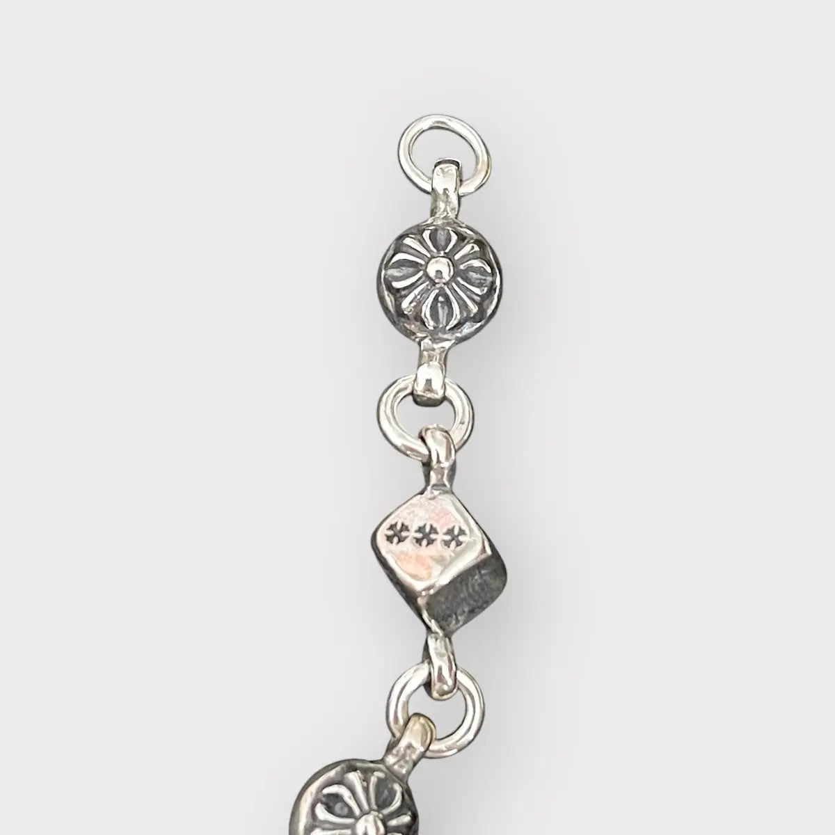 Chrome Hearts 925 Silver Dice Bracelet - 10 Links