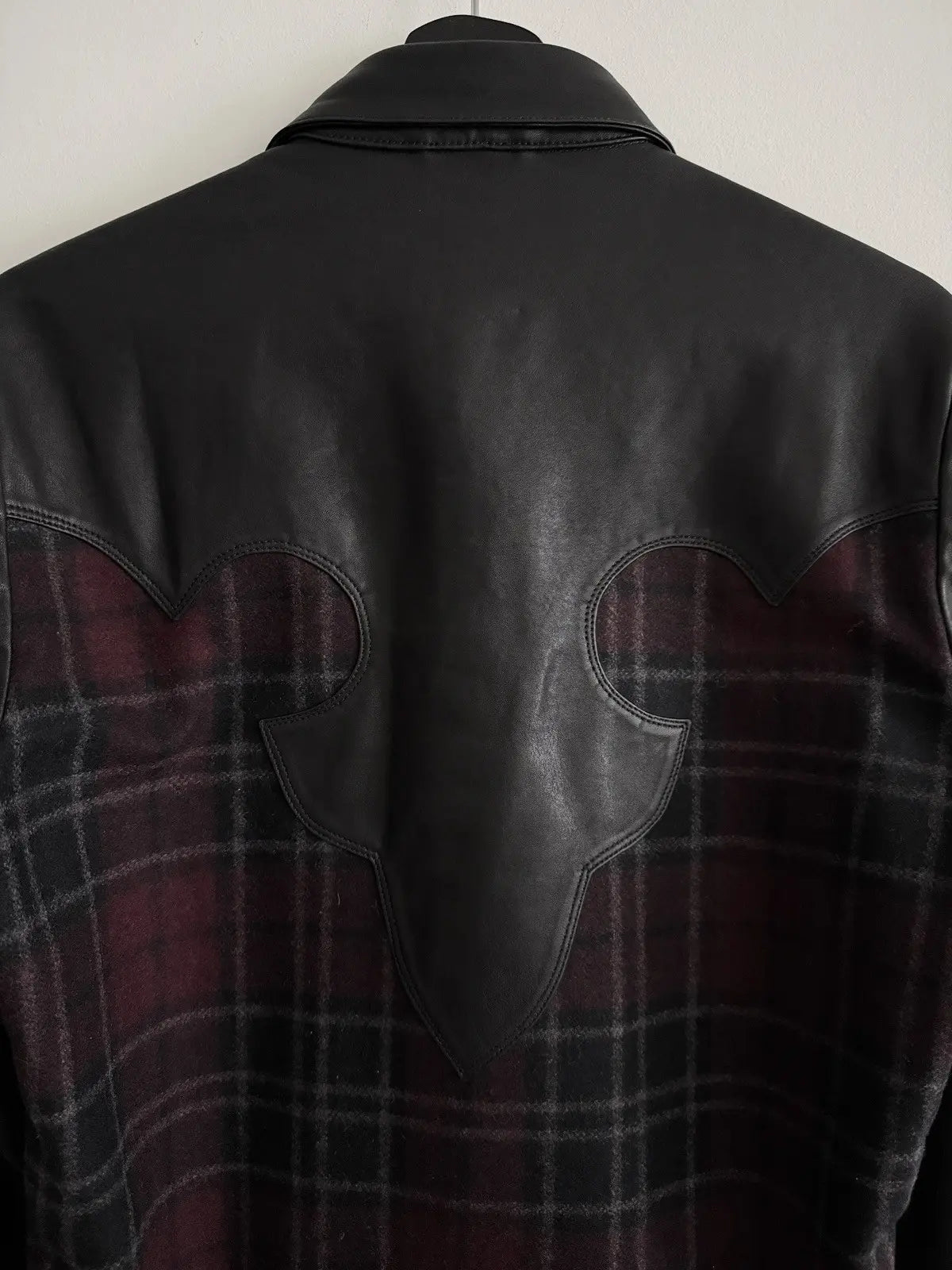 Chrome Hearts Work Dog Fleur Leather Flannel Shirt