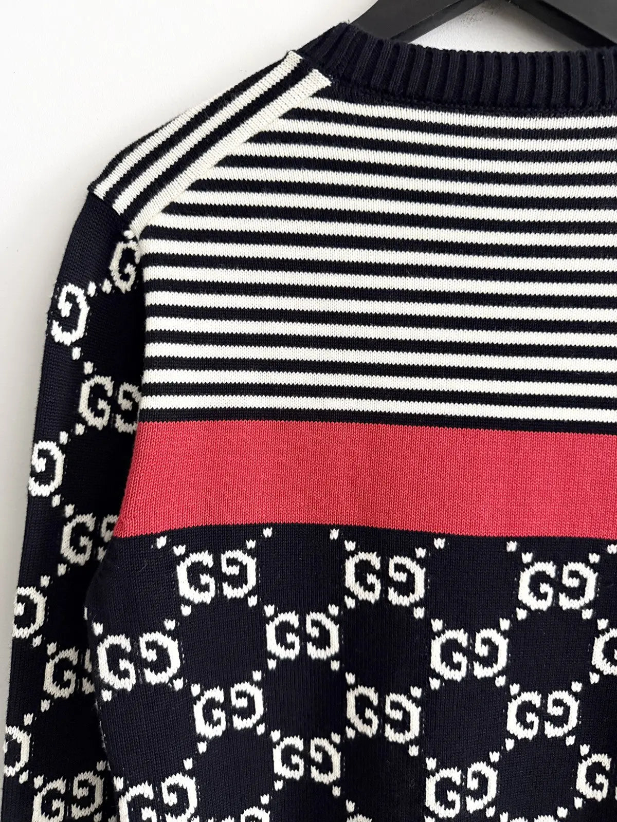 2018 Gucci GG Stripes Monogram Sweater
