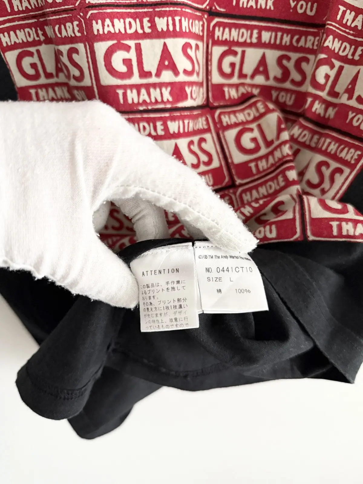 00s Hysteric Glamour Andy Warhol Caution Sticker Tee