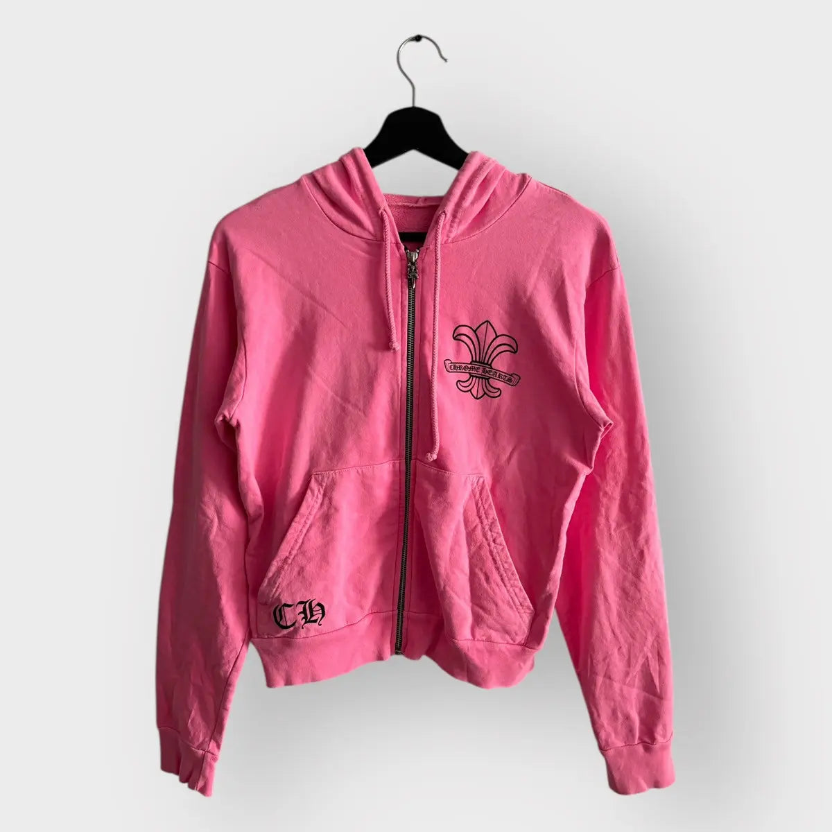 Chrome Hearts Pink Fleur Dagger Zip-up Hoodie