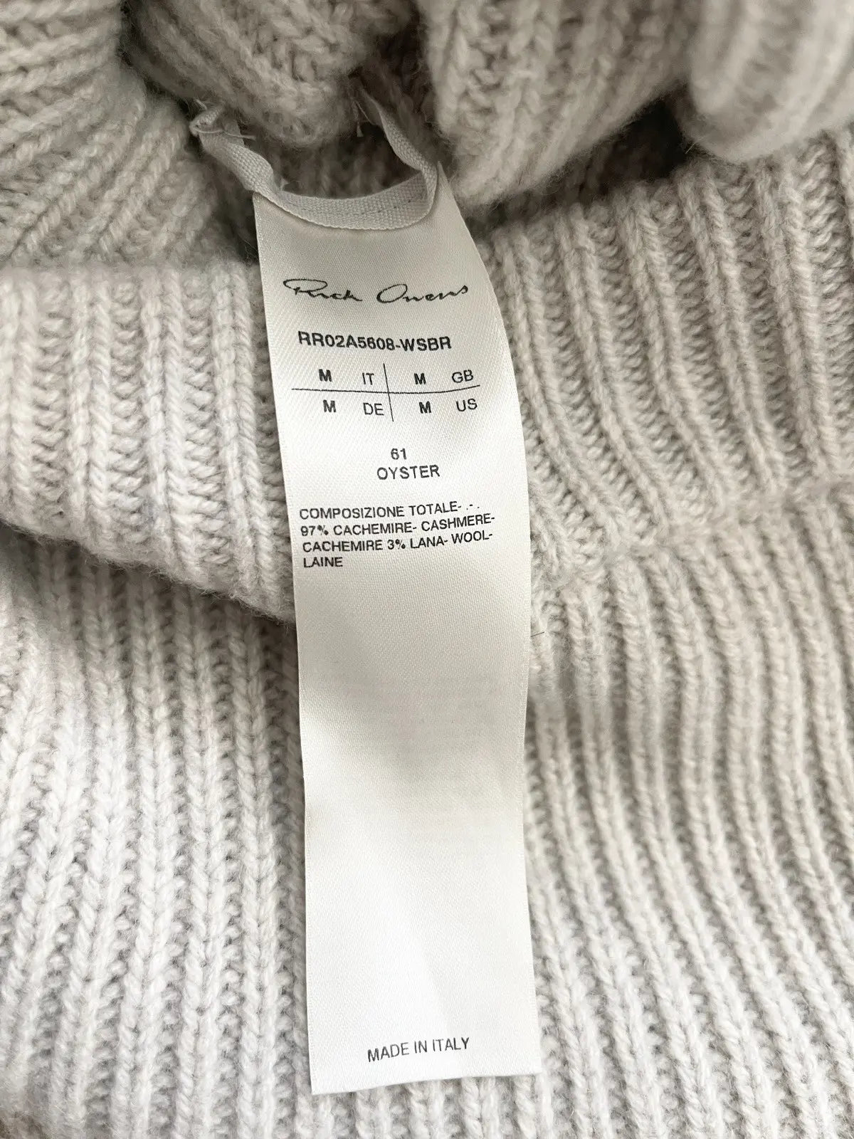 FW21 Rick Owens Layered 2in1 Ziggy Banana Cut Cashmere Sweater