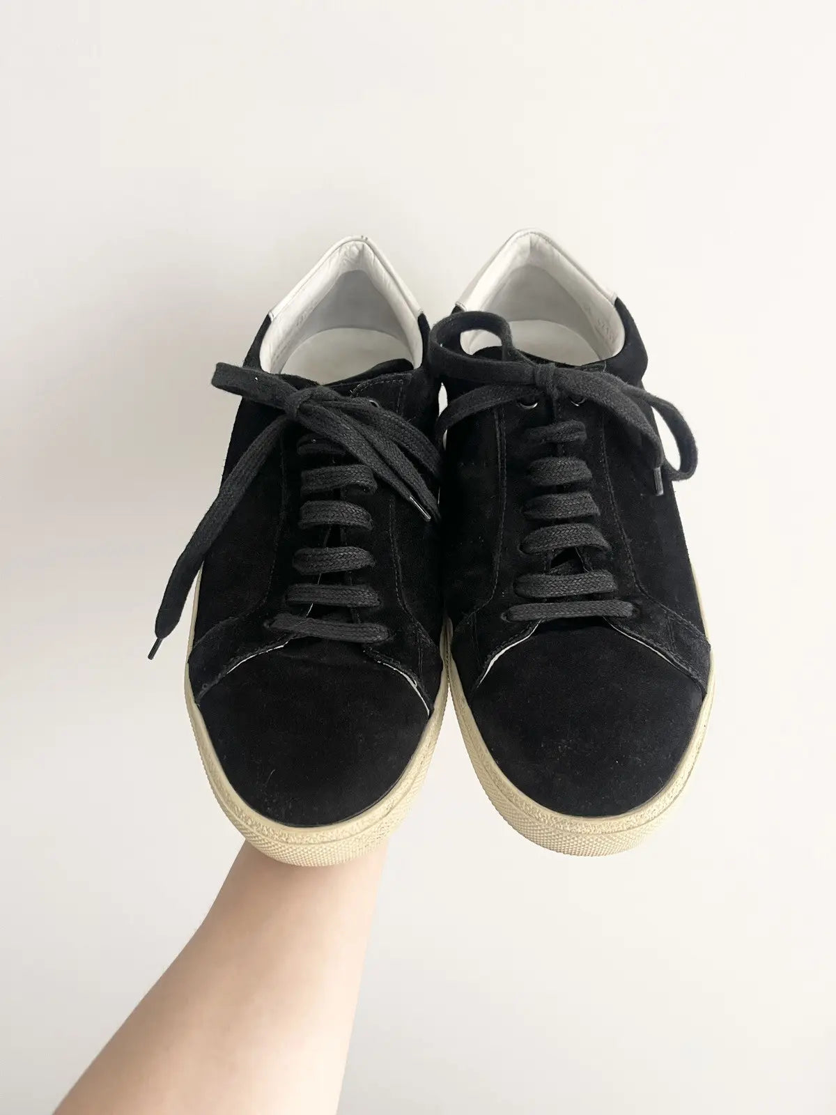 Saint Laurent SL/06 Leather Trimmed Suede Sneakers