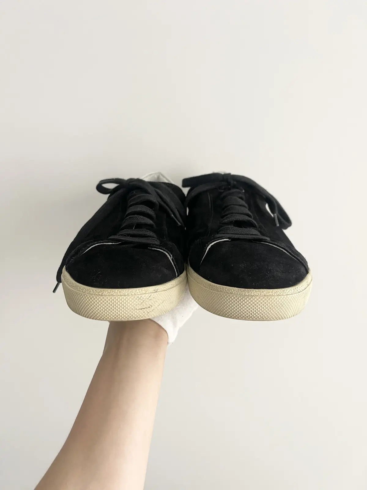 Saint Laurent SL/06 Leather Trimmed Suede Sneakers