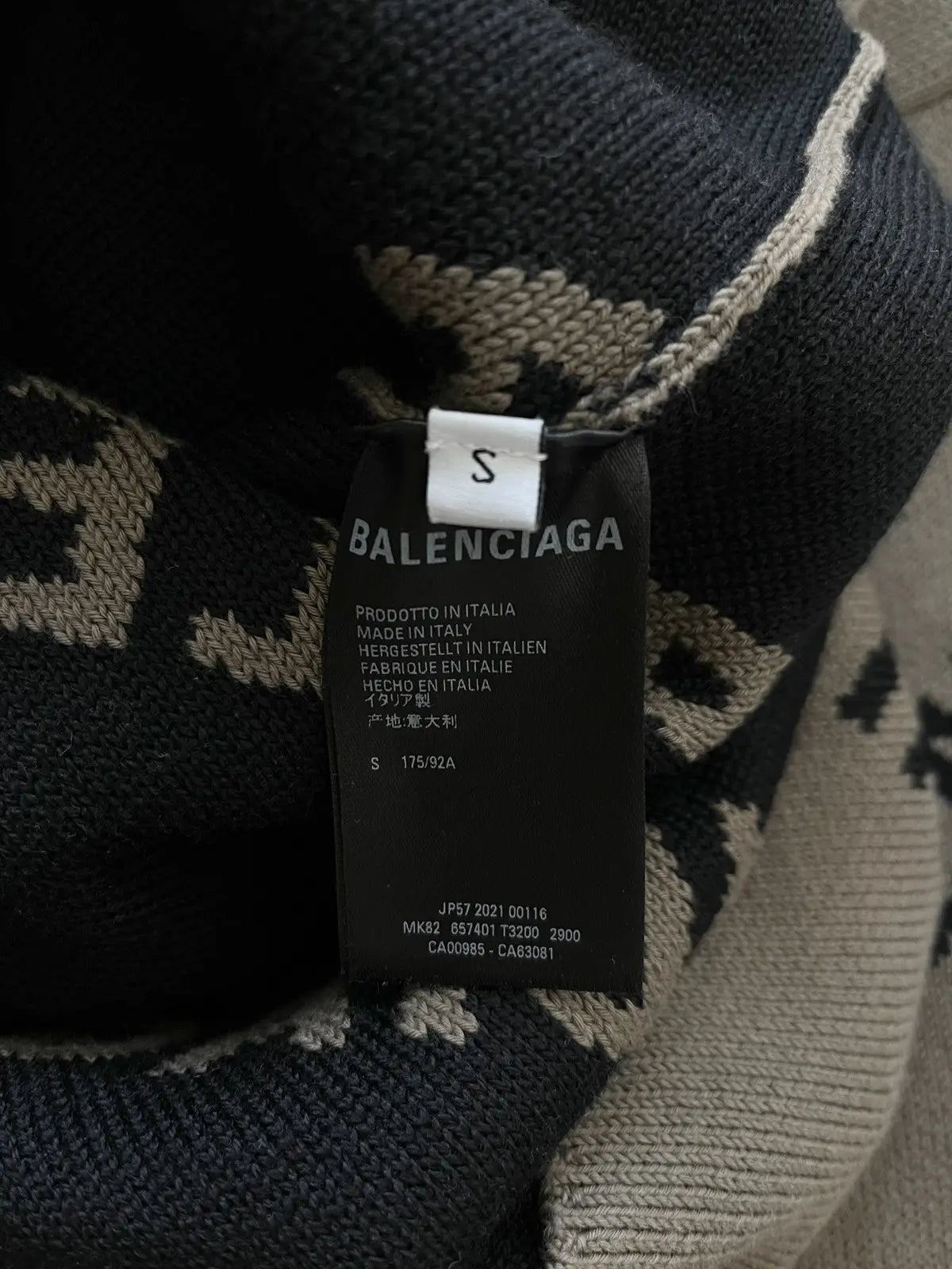 Balenciaga Logo Intarsia Oversized Crewneck Sweater