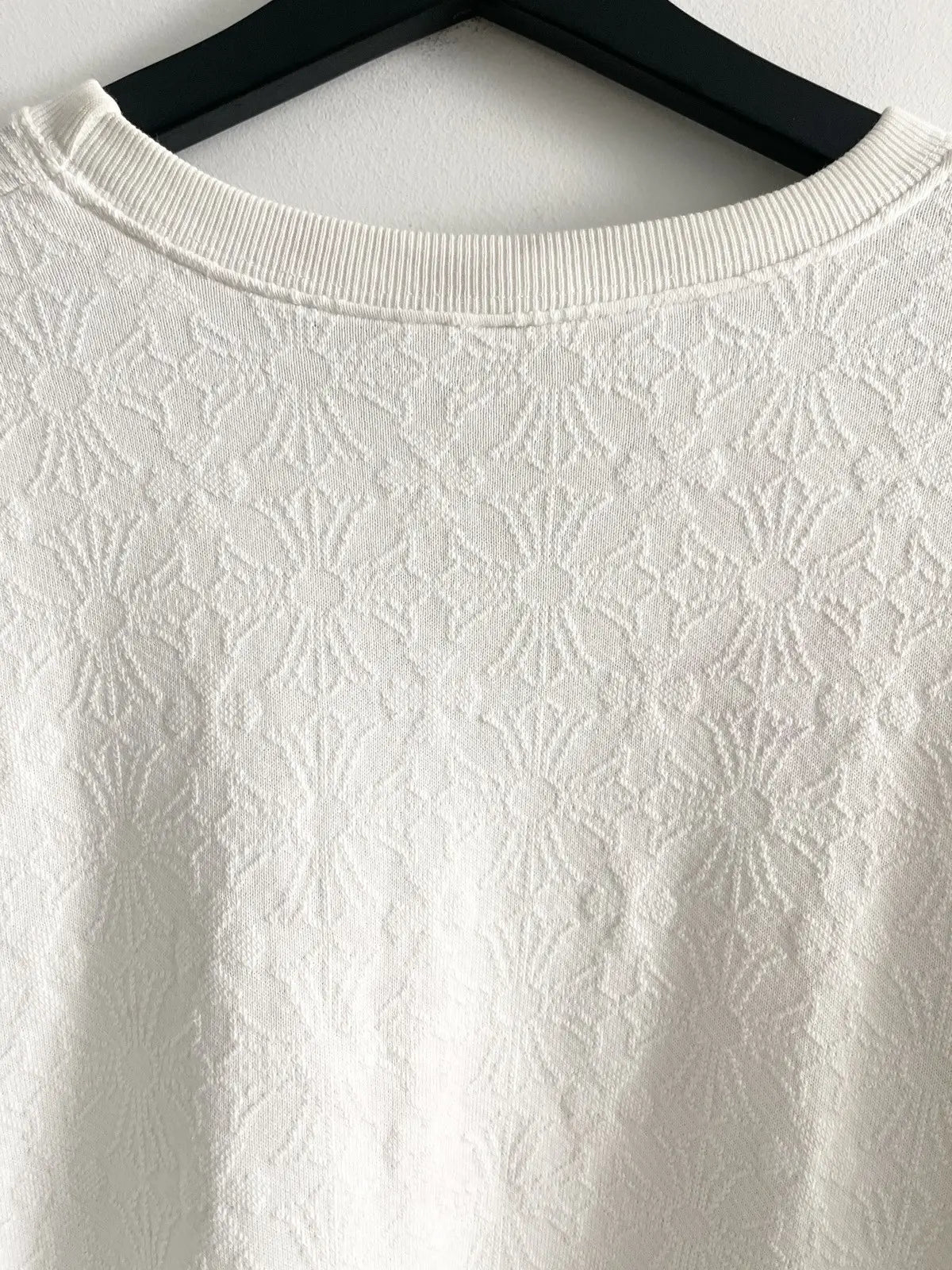 Chrome Hearts White Jacquard Cross Sweater
