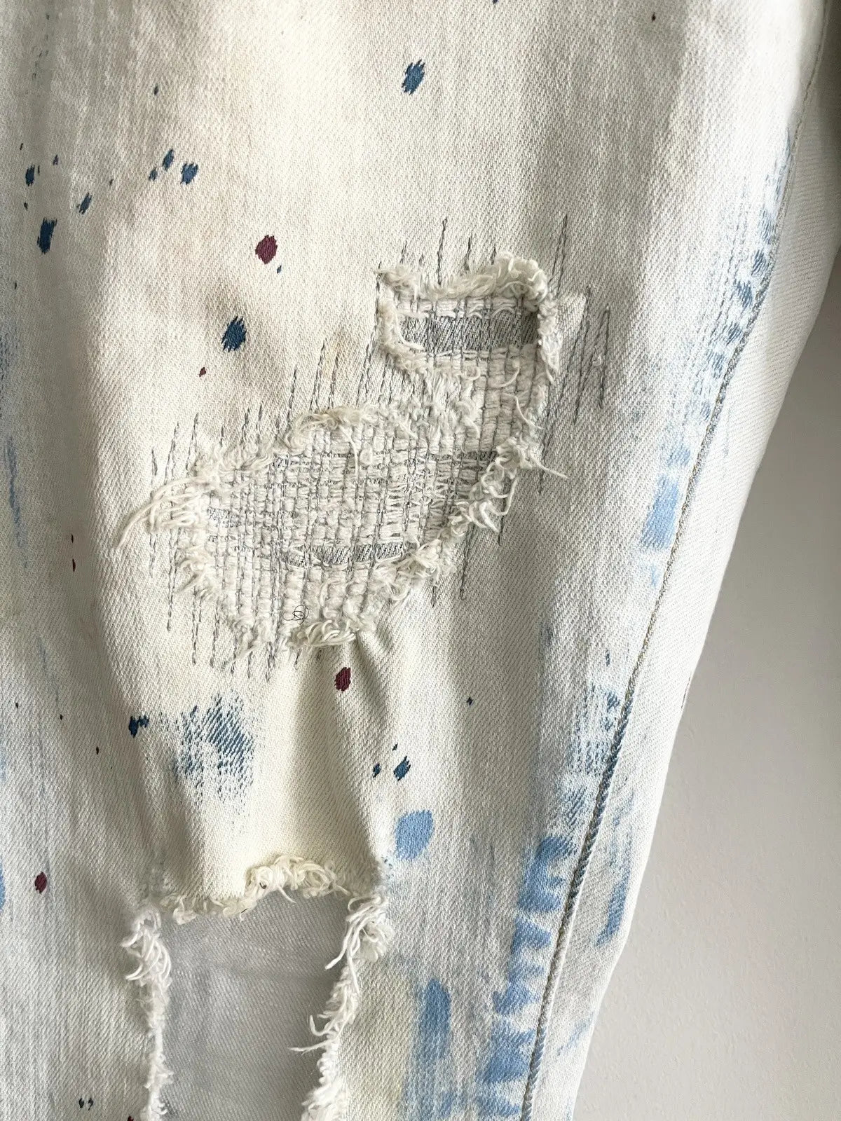 Purple Brand Distressed Boro Paint Jeans