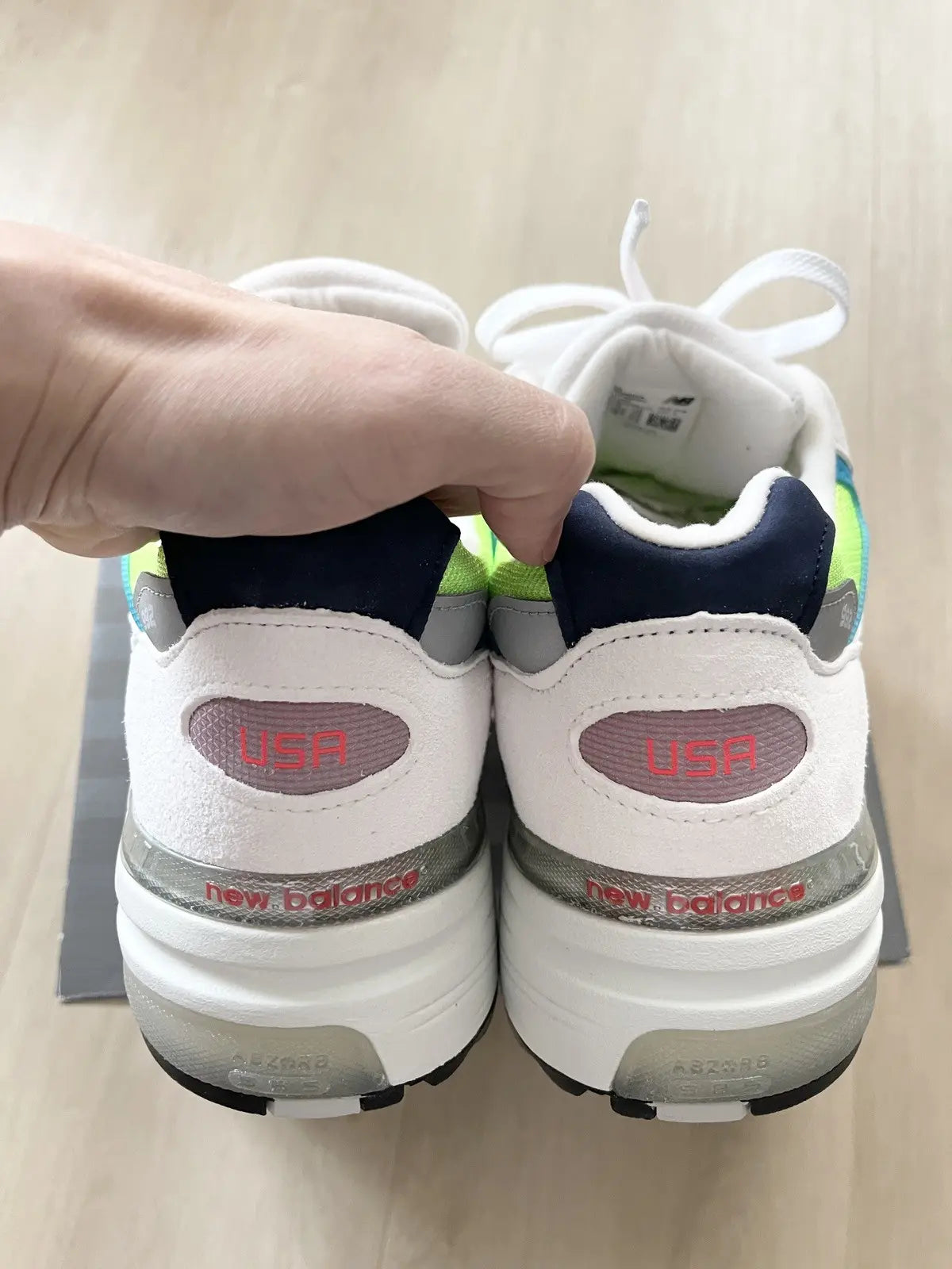 New Balance 992 Made in USA White Neon