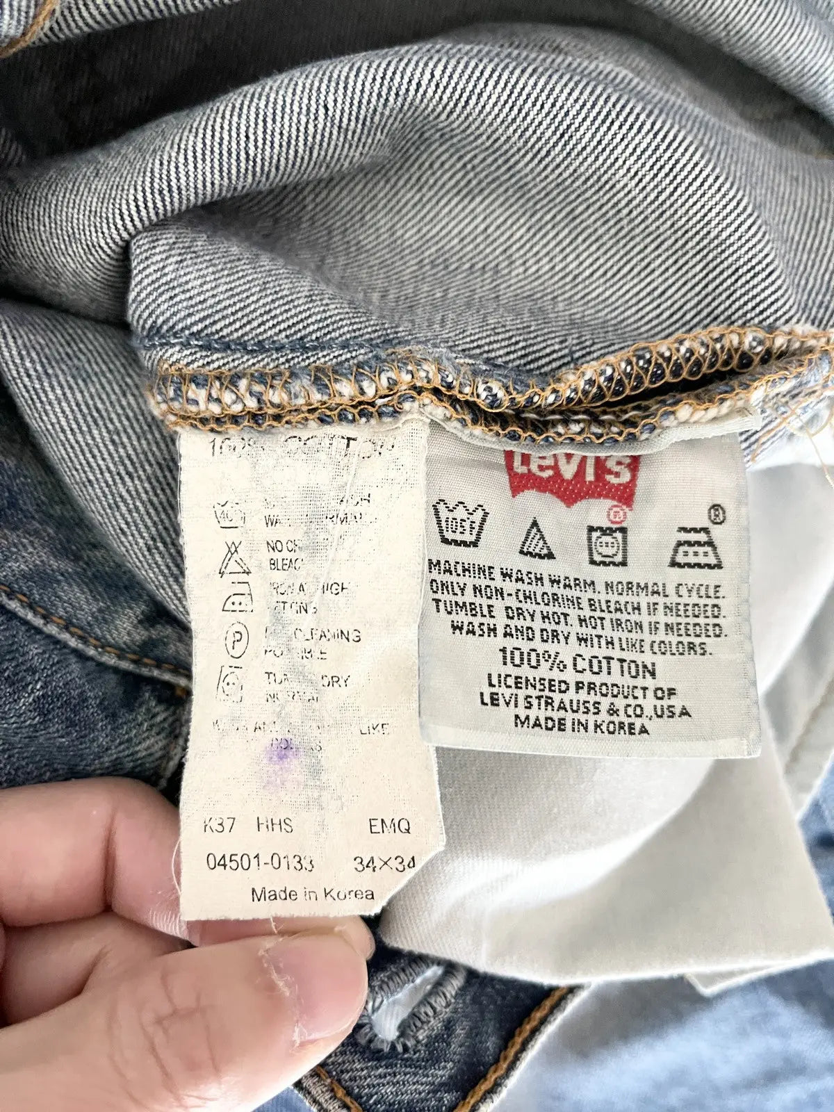 2000s Levi's Korea 501 Fading Coloration Denim Jeans