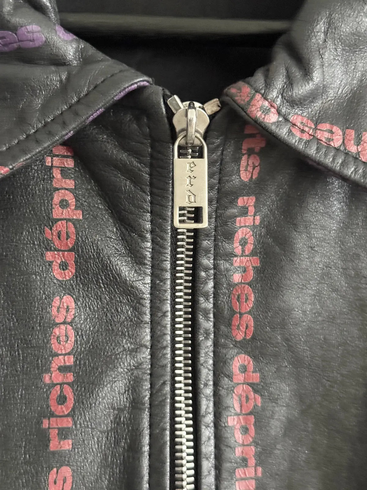 Enfants Riches Deprimes Logo Stripped Leather Jacket